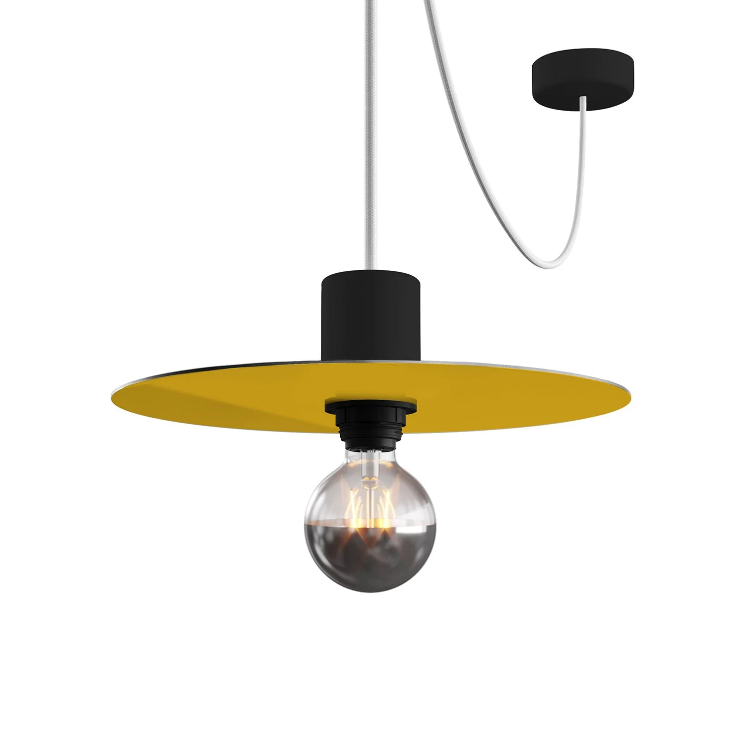 Mini plateau Ellepì 'Solid Color' Vert clair et Jaune Citron pour lampes, diamètre 24 cm - Fabriqué en Italie - Image 4