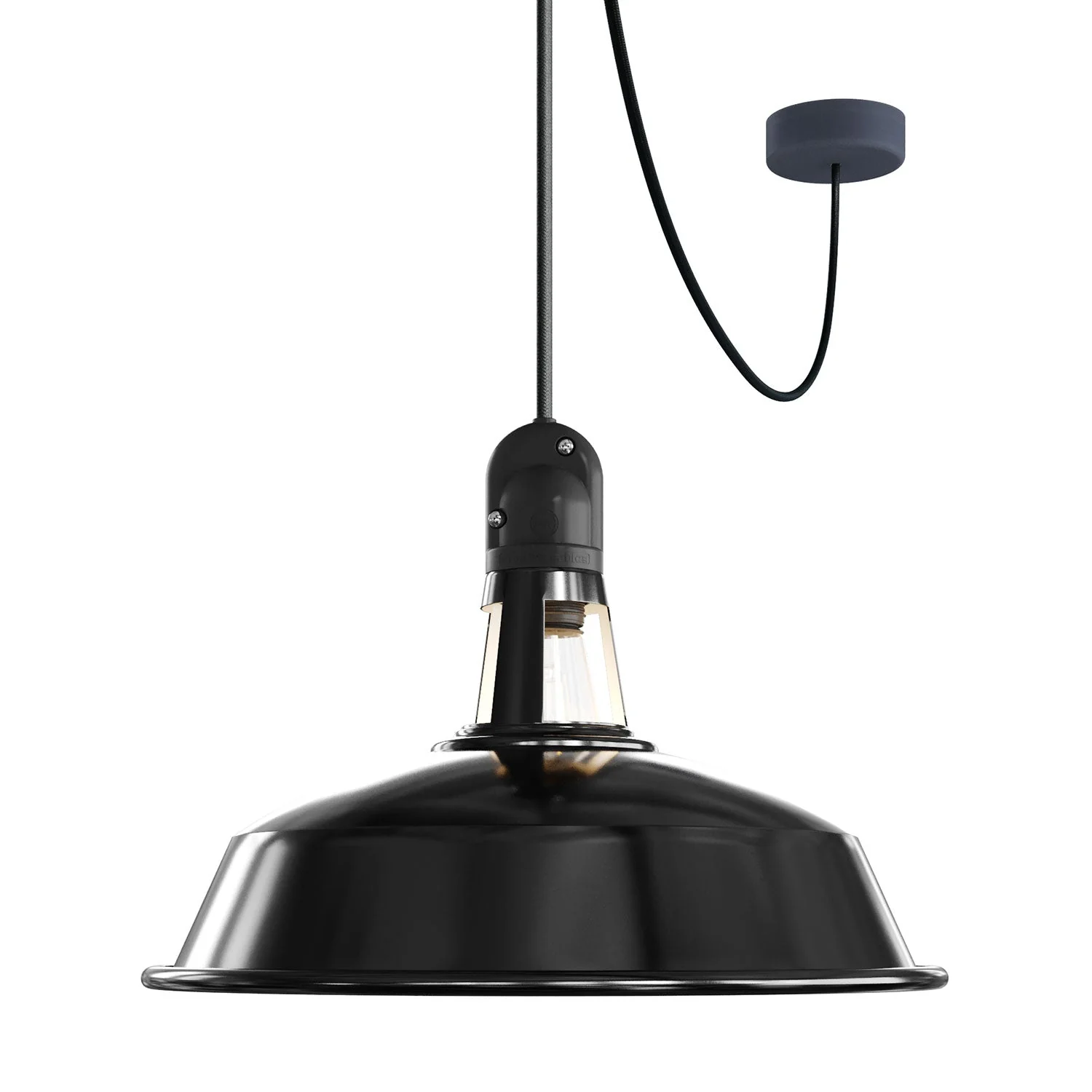 Modulair ELEGANT Lampe d'extérieur avec abat-jour, 5 m de câble, pavillon en silicone et douille IP65 waterproof - Noir