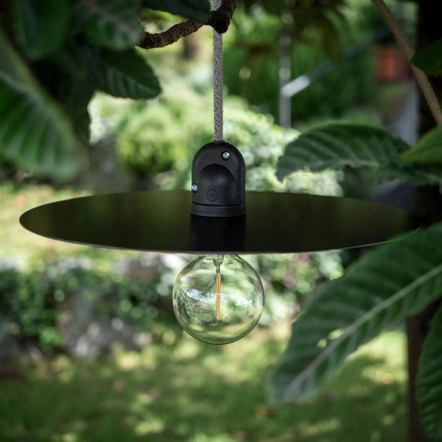 Modulair Lampe pour abat-jour d’extérieur avec 1,5 m de câble textile, pavillon et douille IP65 waterproof - Gris glace - Image 3