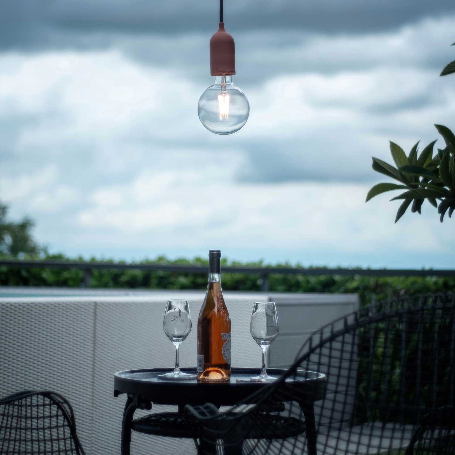 Modulair PASTEL Lampe d’extérieur avec 5 m de câble, décentreur, pavillon et douille IP65 waterproof - Saumon - Image 4