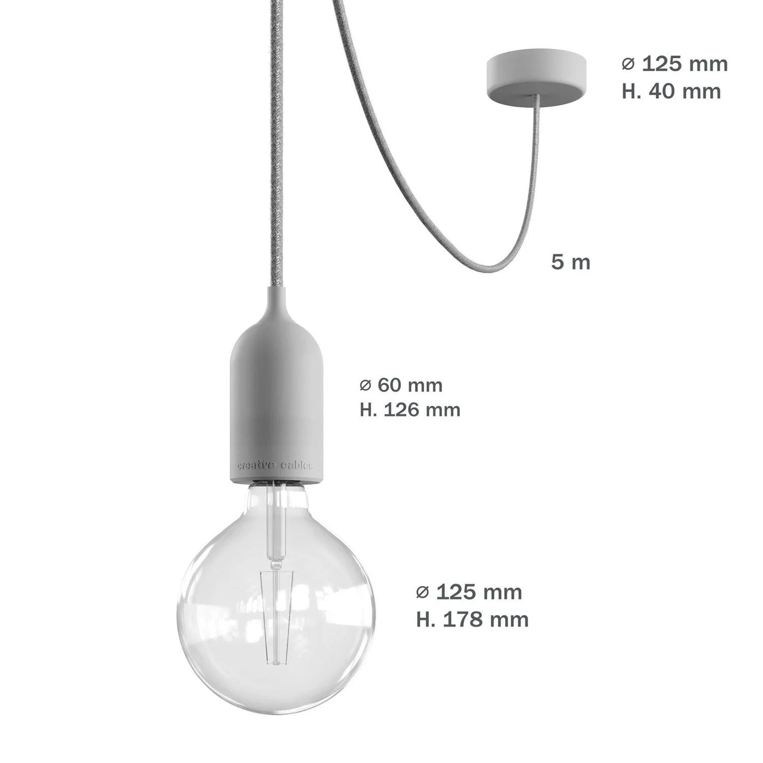 Modulair PASTEL Lampe d’extérieur avec 5 m de câble, décentreur, pavillon et douille IP65 étanche – Bleu poudre - Image 6