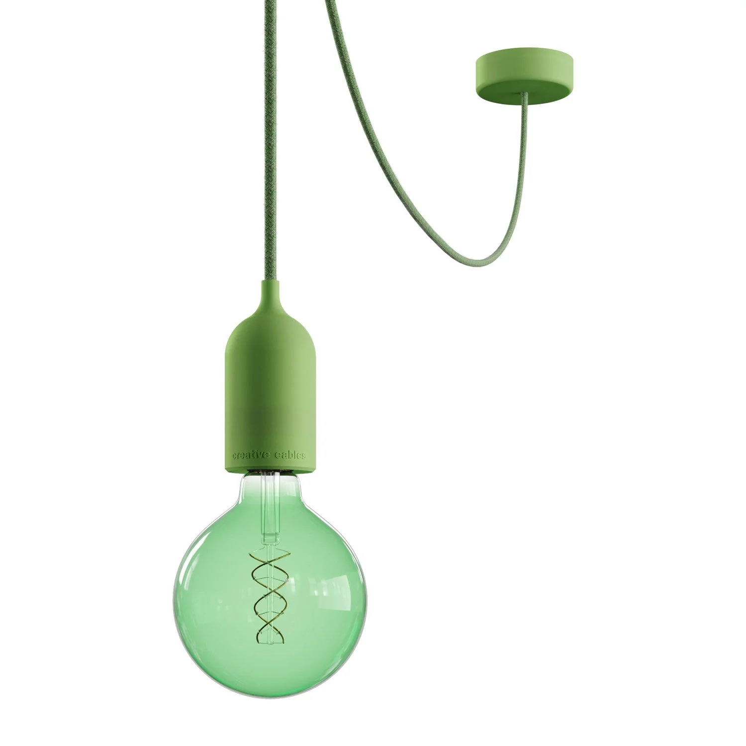 Modulair PASTEL Lampe d’extérieur avec 5 m de câble, décentreur, pavillon et douille IP65 étanche - Vert prairie