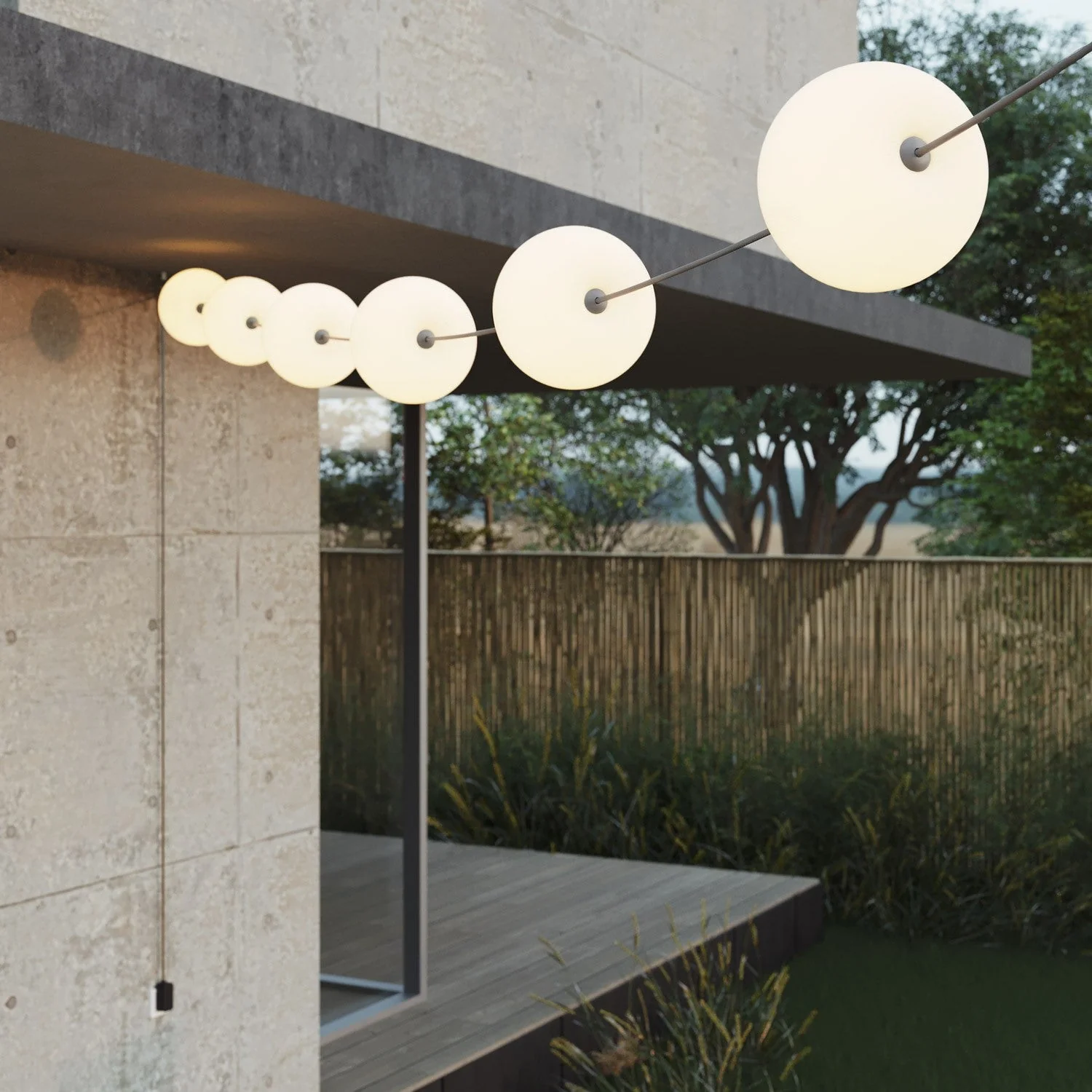 Guirlande lumineuse d’extérieur à 6 lumières pour environnements humides, gris, alimentation avec fiche US - Marina6 Cherry - Image 3