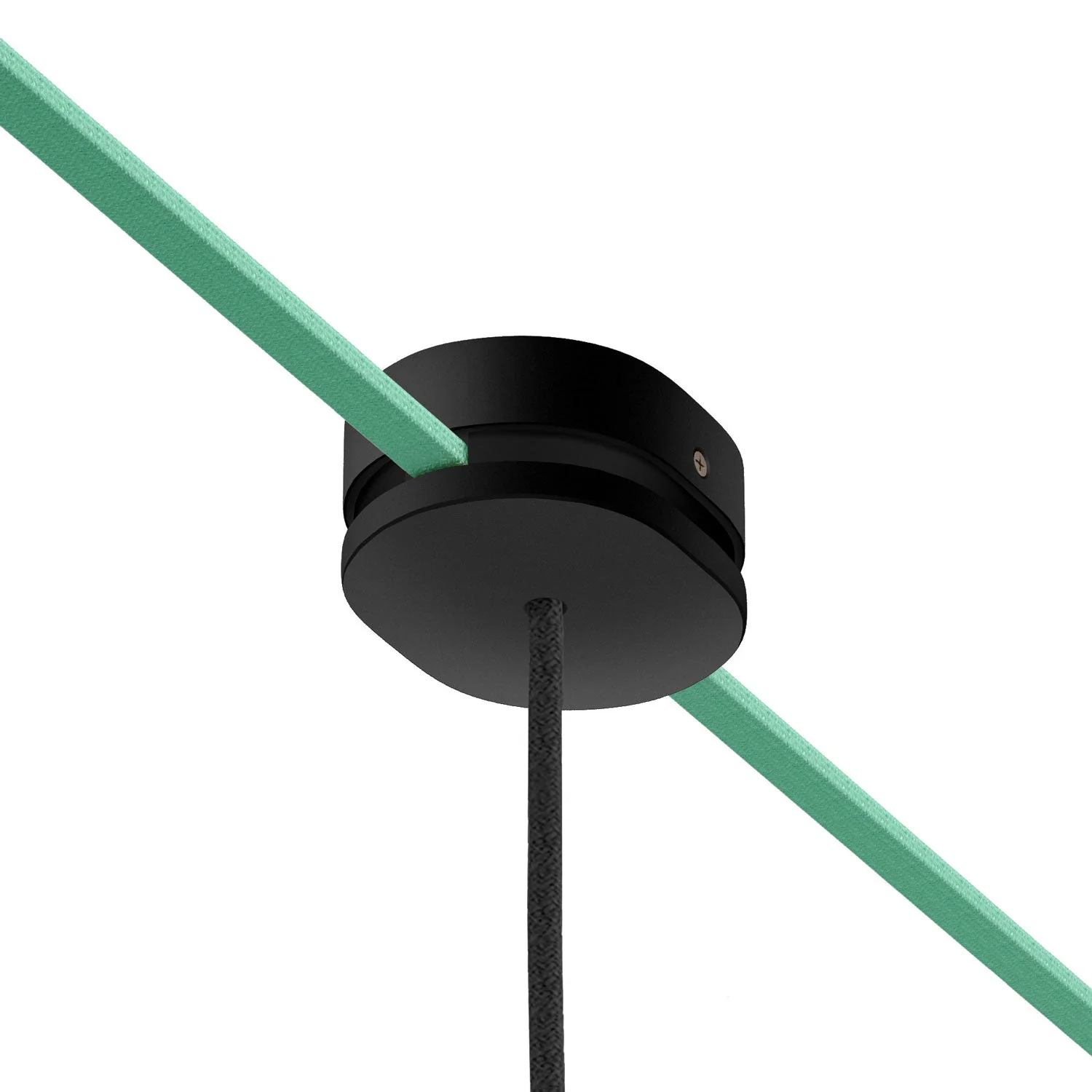 Pavillon ovale en bois avec un trou central et 2 trous latéraux pour câble pour guirlande lumineuse et système Filé. Made in Italy - Noir