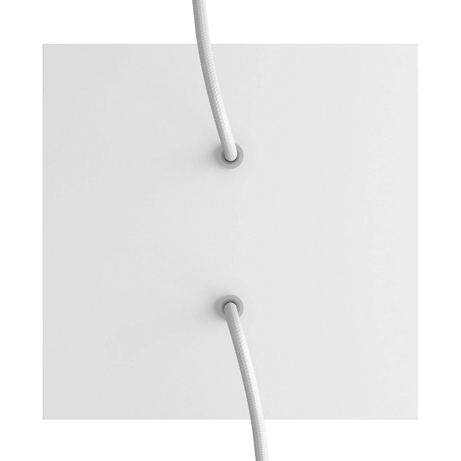 Pavillon Rose-One carré, 200 mm avec 2 trous et 4 trous latéraux - Blanc mat - Image 2