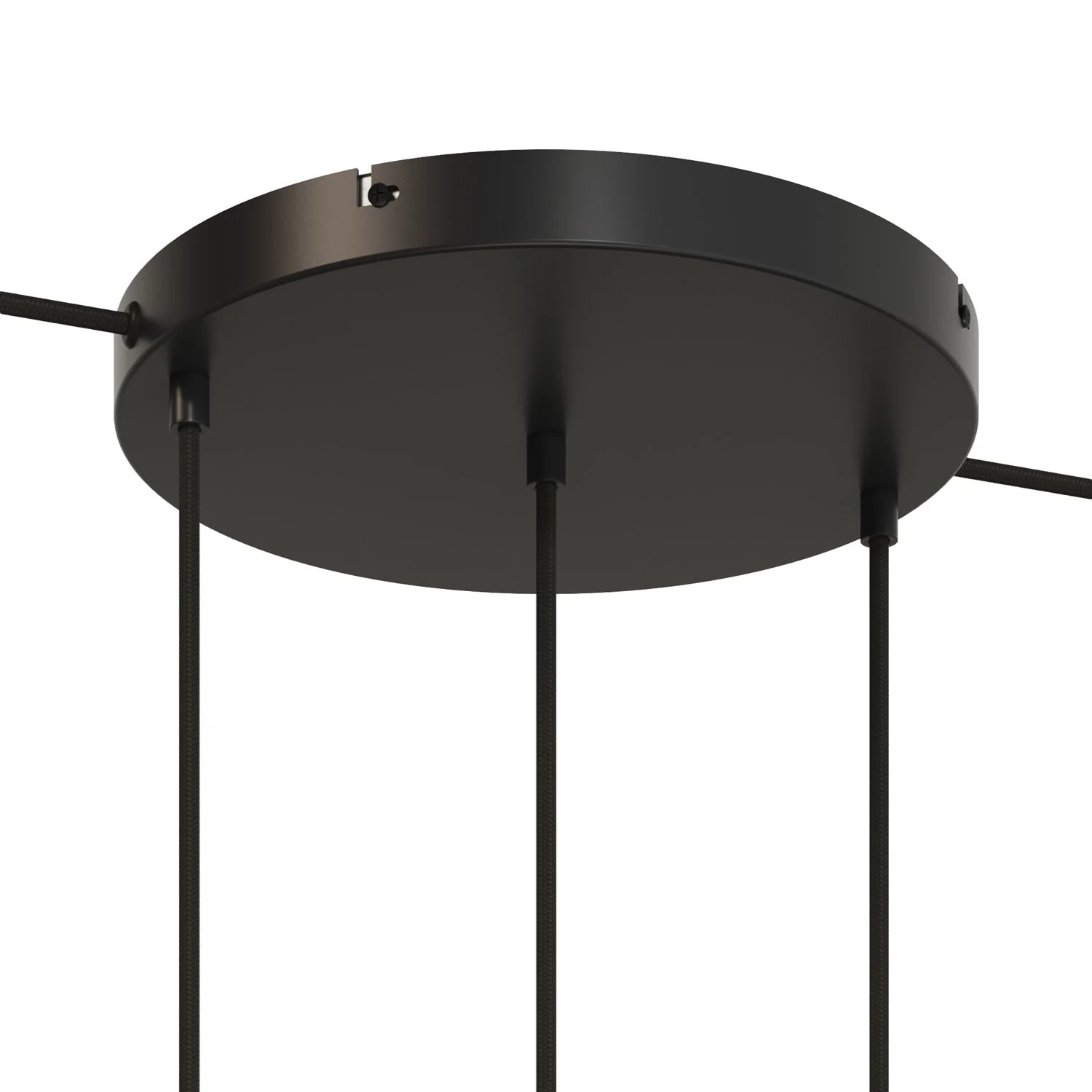 Pavillon rond en aluminium Ø 30 cm avec équerre et Câble de mise à la terre, avec 3 trous frontaux - Noir - Image 11