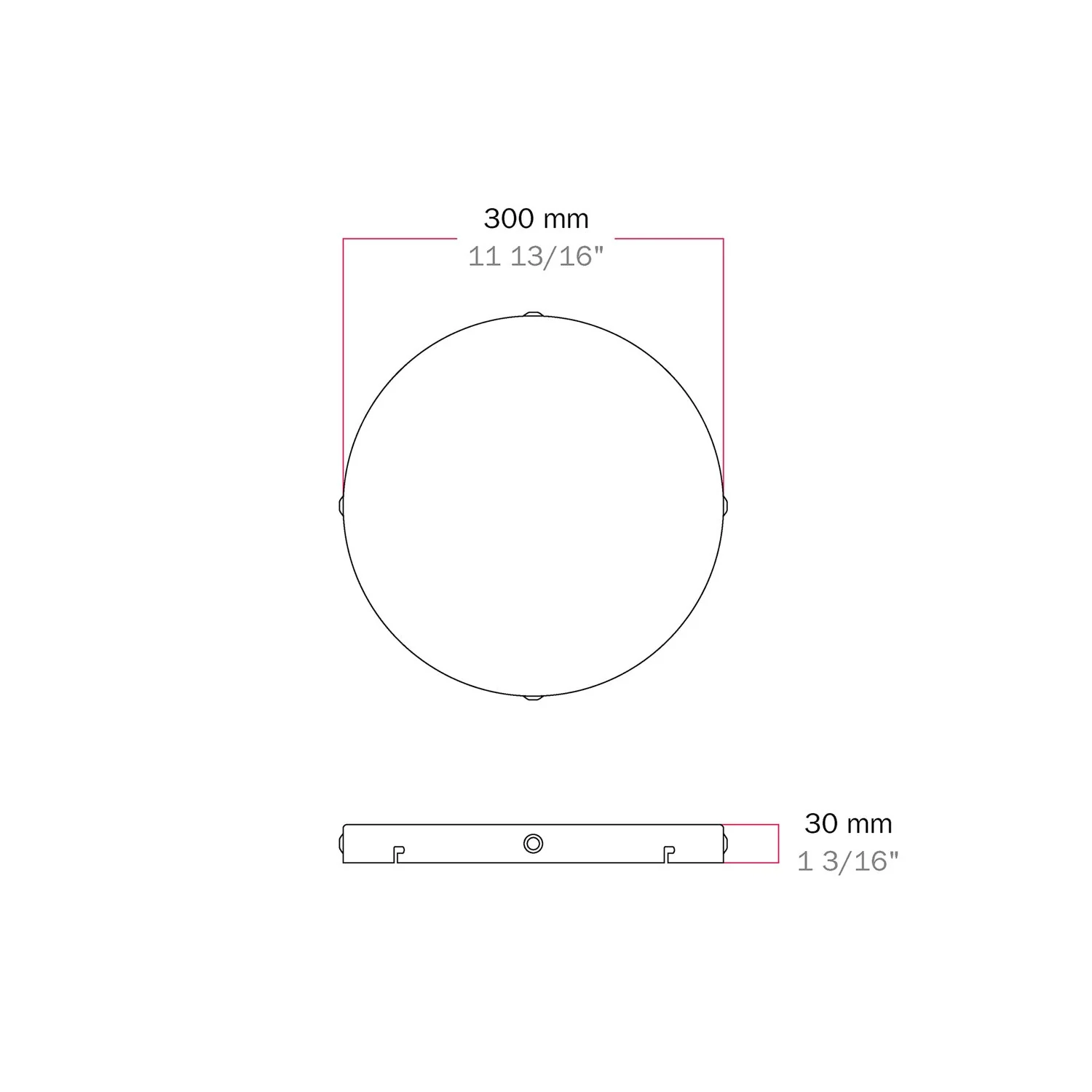 Pavillon rond en aluminium Ø 30 cm avec équerre et Câble de mise à la terre, avec 4 trous latéraux - Noir - Image 5