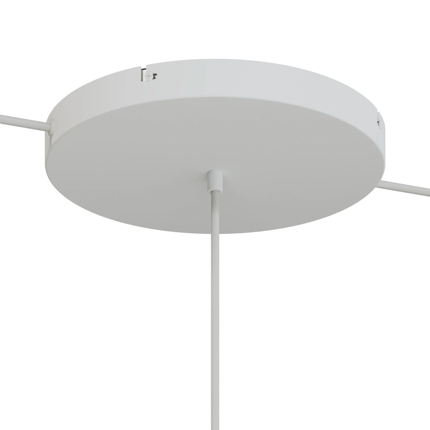 Pavillon rond en aluminium Ø 30 cm avec équerre et Câble de mise à la terre, avec 1 trou central - Blanc Mat - Image 11