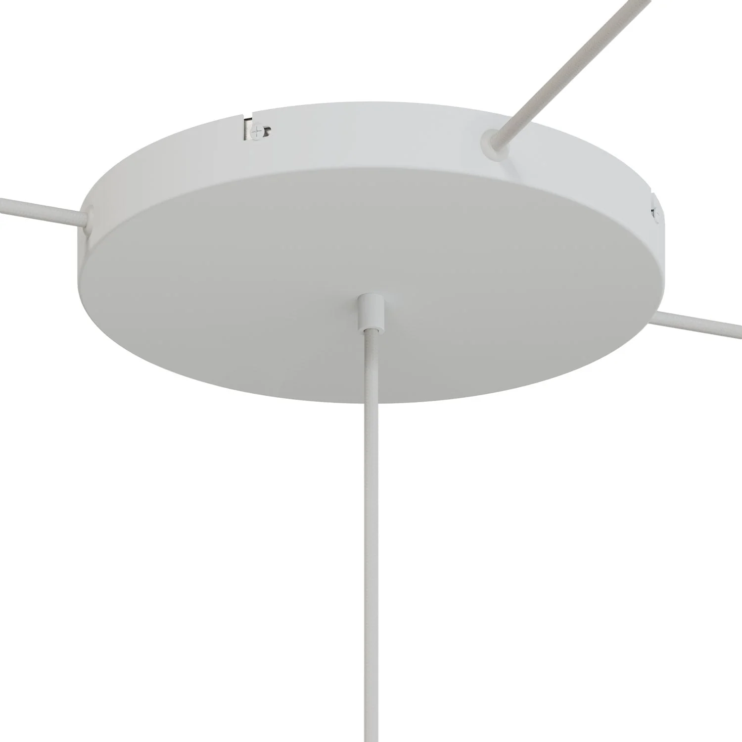Pavillon rond en aluminium Ø 30 cm avec équerre et Câble de mise à la terre, avec 1 trou central - Blanc Mat - Image 16