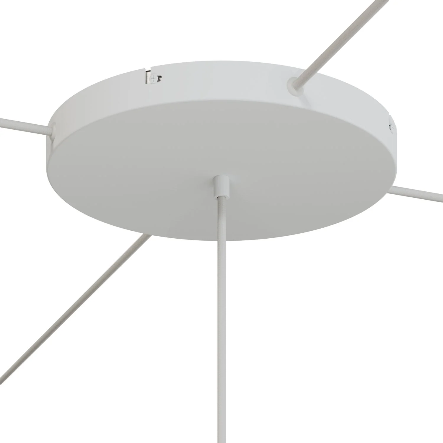 Pavillon rond en aluminium Ø 30 cm avec équerre et Câble de mise à la terre, avec 1 trou central - Blanc Mat - Image 21