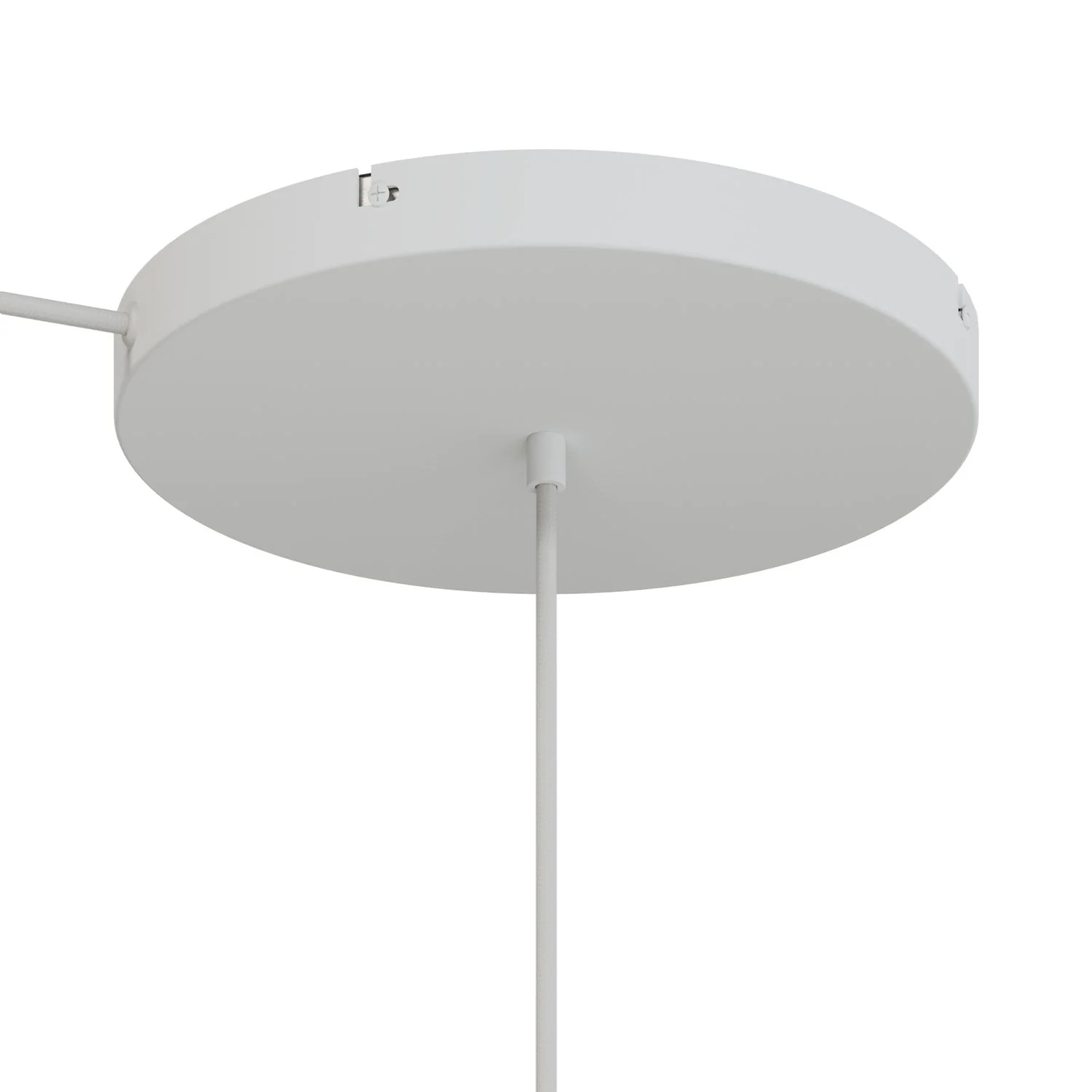 Pavillon rond en aluminium Ø 30 cm avec équerre et Câble de mise à la terre, avec 1 trou central - Blanc Mat - Image 6