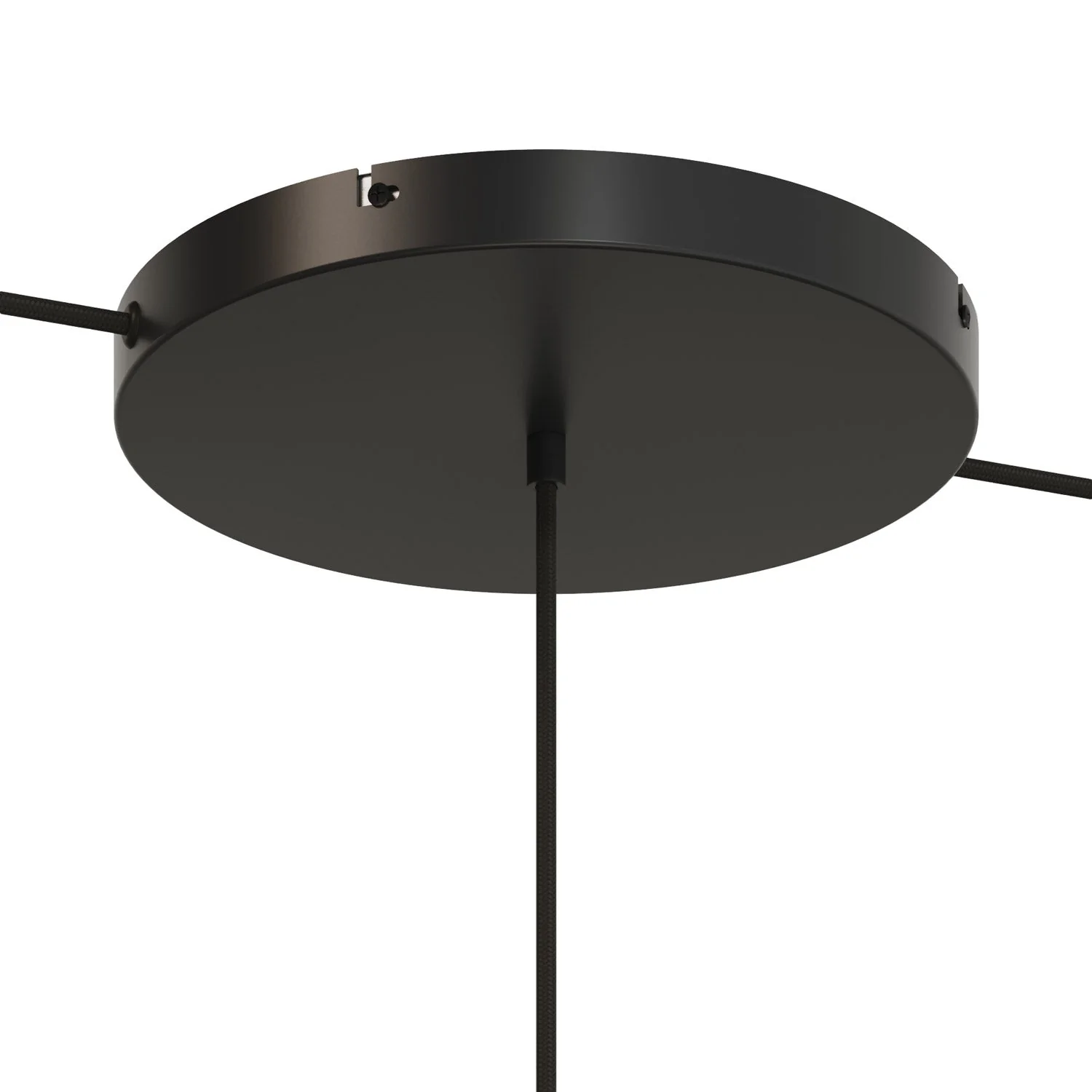 Pavillon rond en aluminium Ø 30 cm avec étrier et câble de mise à la terre, avec 1 trou central - Noir - Image 11