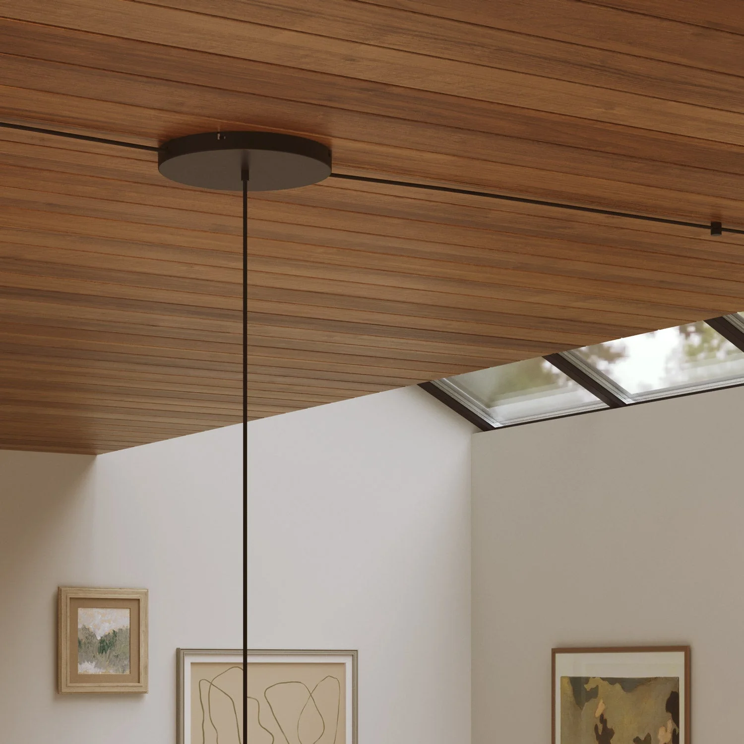 Pavillon rond en aluminium Ø 30 cm avec étrier et câble de mise à la terre, avec 1 trou central - Noir - Image 13