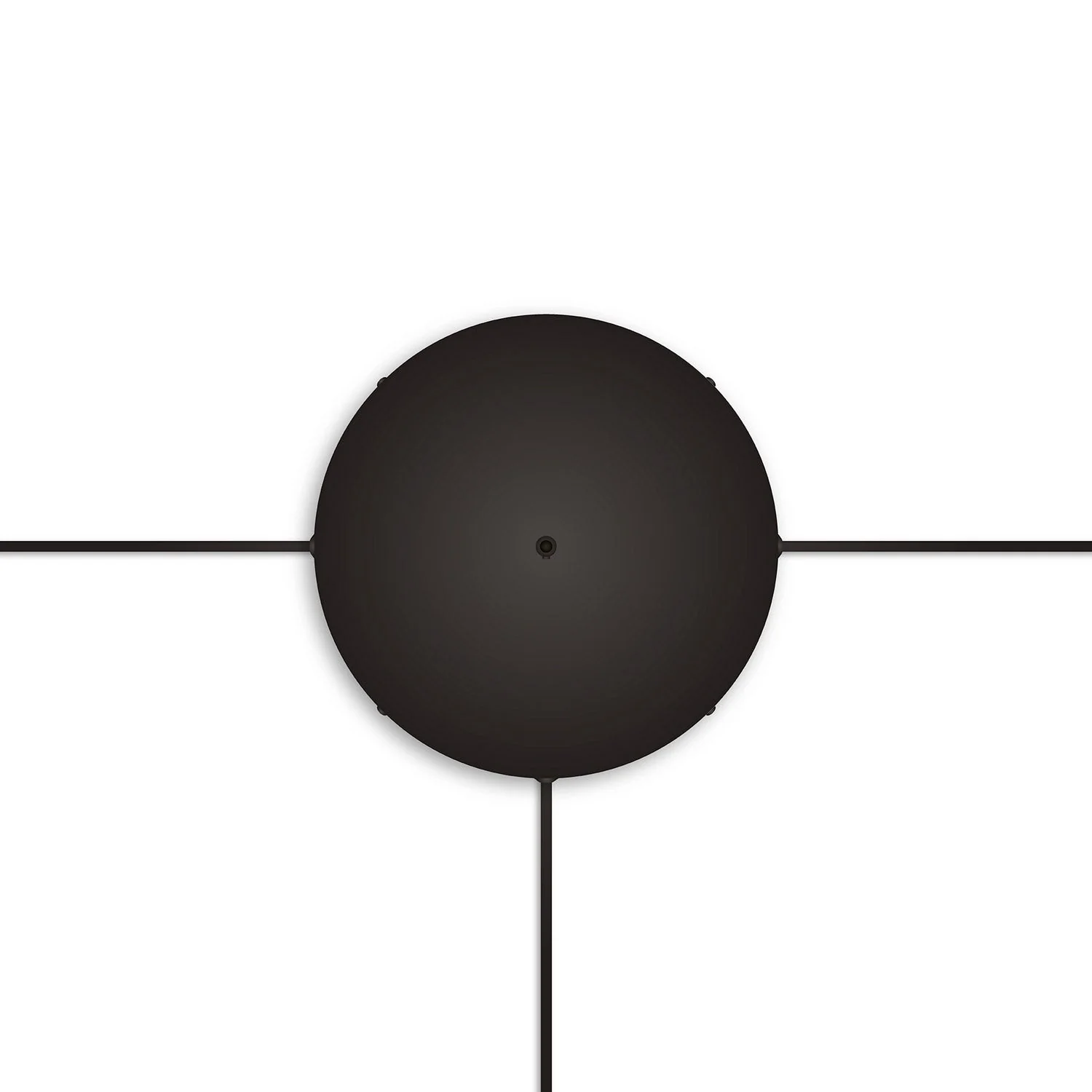 Pavillon rond en aluminium Ø 30 cm avec étrier et câble de mise à la terre, avec 1 trou central - Noir - Image 17