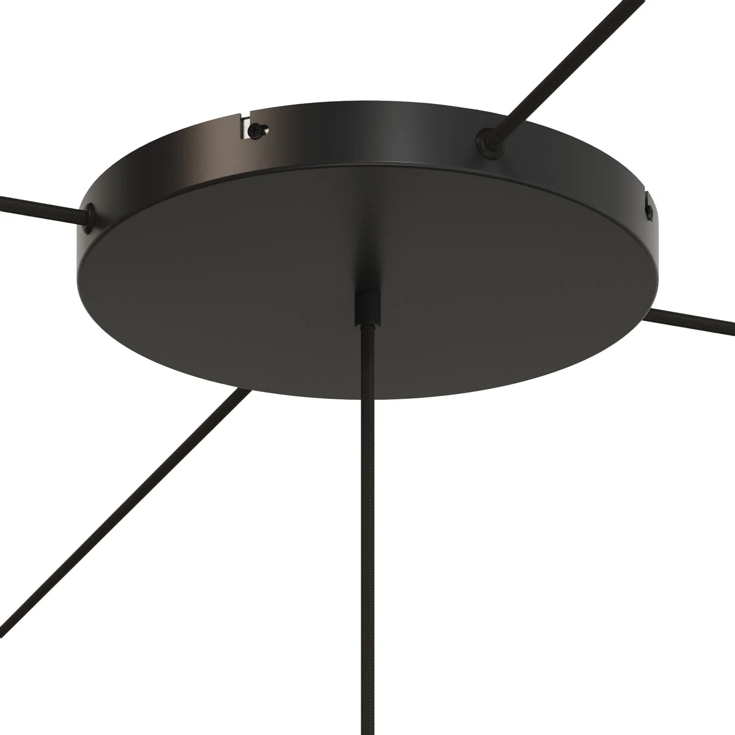 Pavillon rond en aluminium Ø 30 cm avec étrier et câble de mise à la terre, avec 1 trou central - Noir - Image 21
