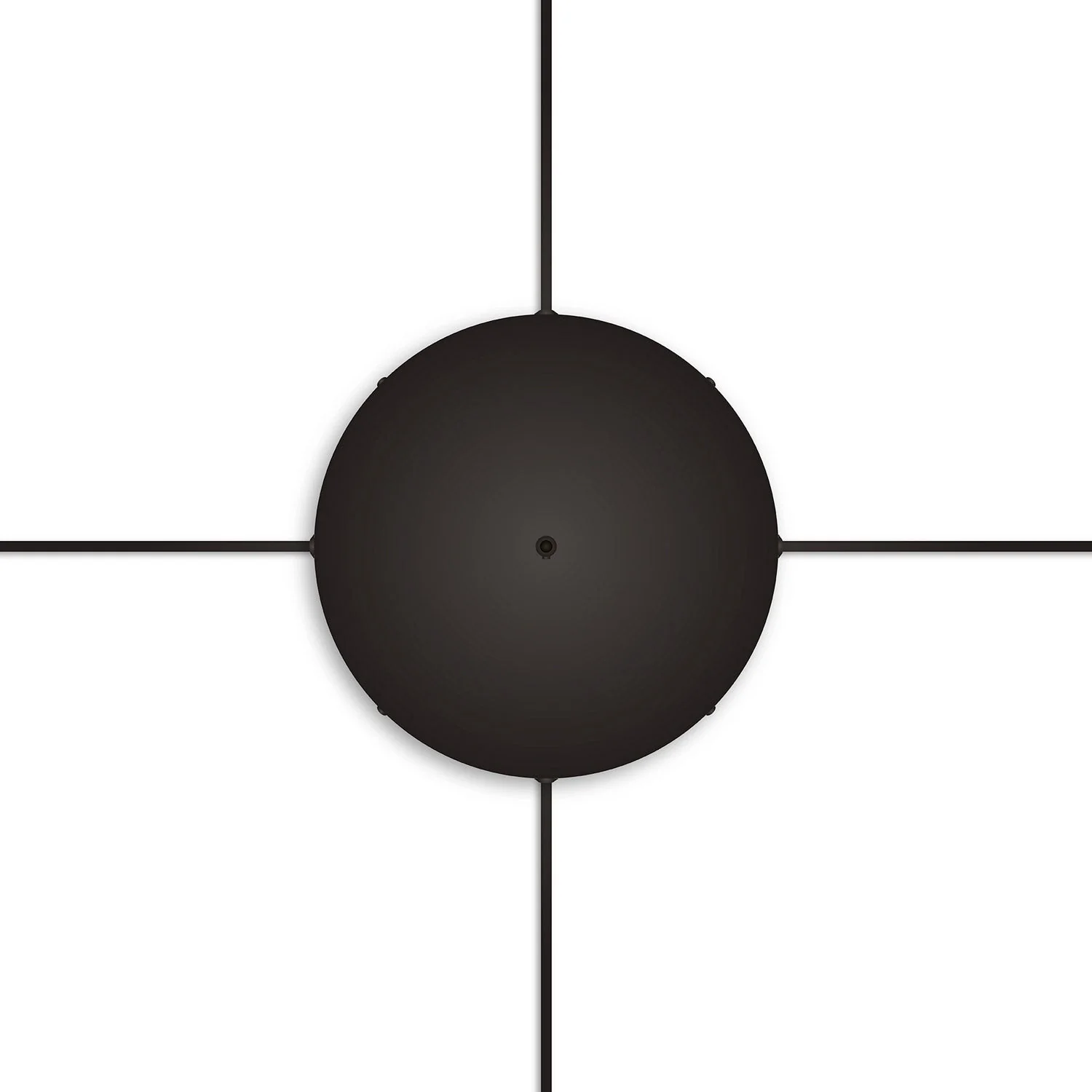 Pavillon rond en aluminium Ø 30 cm avec étrier et câble de mise à la terre, avec 1 trou central - Noir - Image 22