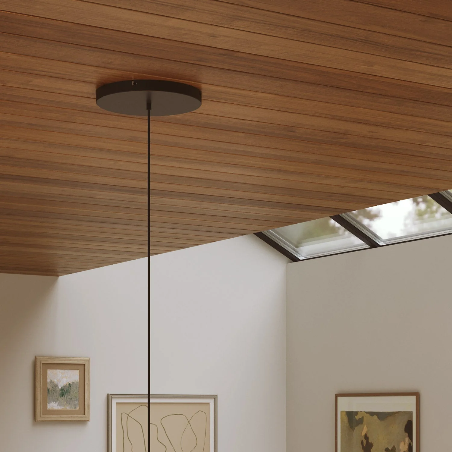 Pavillon rond en aluminium Ø 30 cm avec étrier et câble de mise à la terre, avec 1 trou central - Noir - Image 3