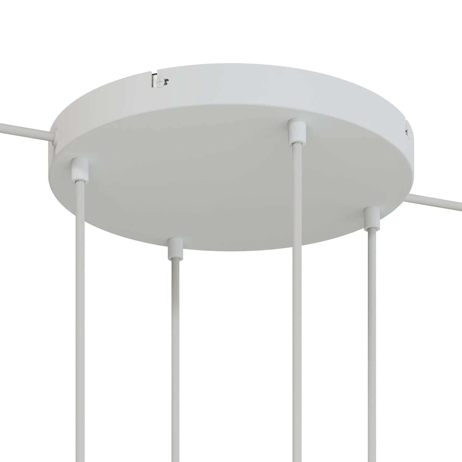 Pavillon rond en aluminium Ø 30 cm avec équerre et Câble de mise à la terre, avec 4 trous frontaux - Blanc Mat - Image 11