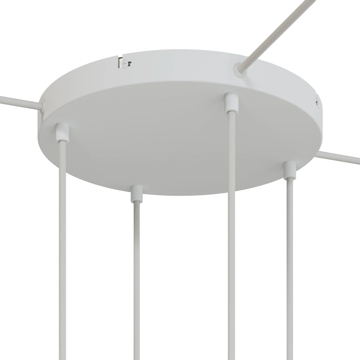 Pavillon rond en aluminium Ø 30 cm avec équerre et Câble de mise à la terre, avec 4 trous frontaux - Blanc Mat - Image 16