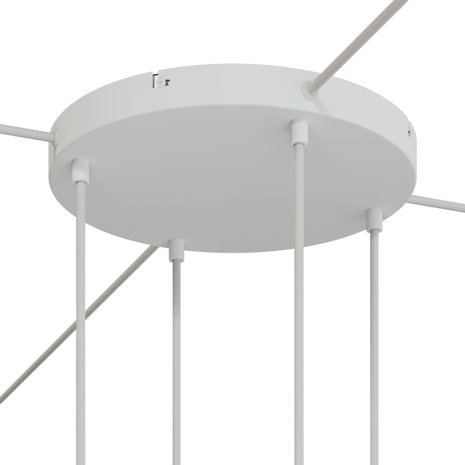 Pavillon rond en aluminium Ø 30 cm avec équerre et Câble de mise à la terre, avec 4 trous frontaux - Blanc Mat - Image 21