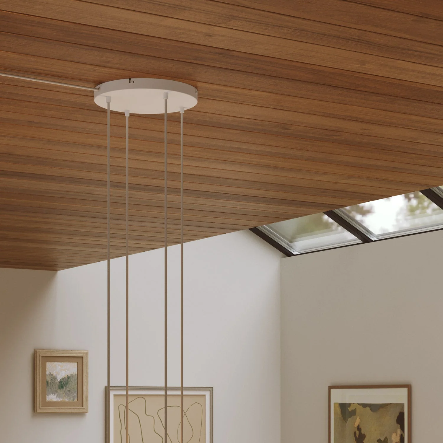 Pavillon rond en aluminium Ø 30 cm avec équerre et Câble de mise à la terre, avec 4 trous frontaux - Blanc Mat - Image 8