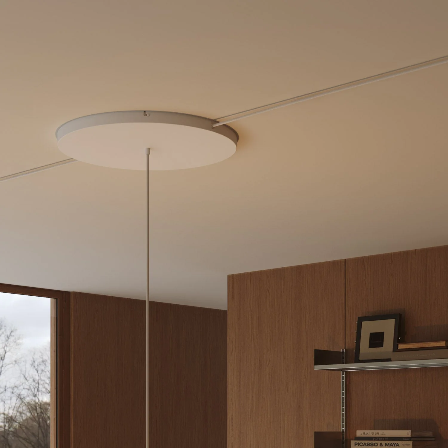 Pavillon rond en aluminium Ø 50 cm avec étrier et câble de mise à la terre, avec 1 trou frontal - Blanc Mat - Image 13