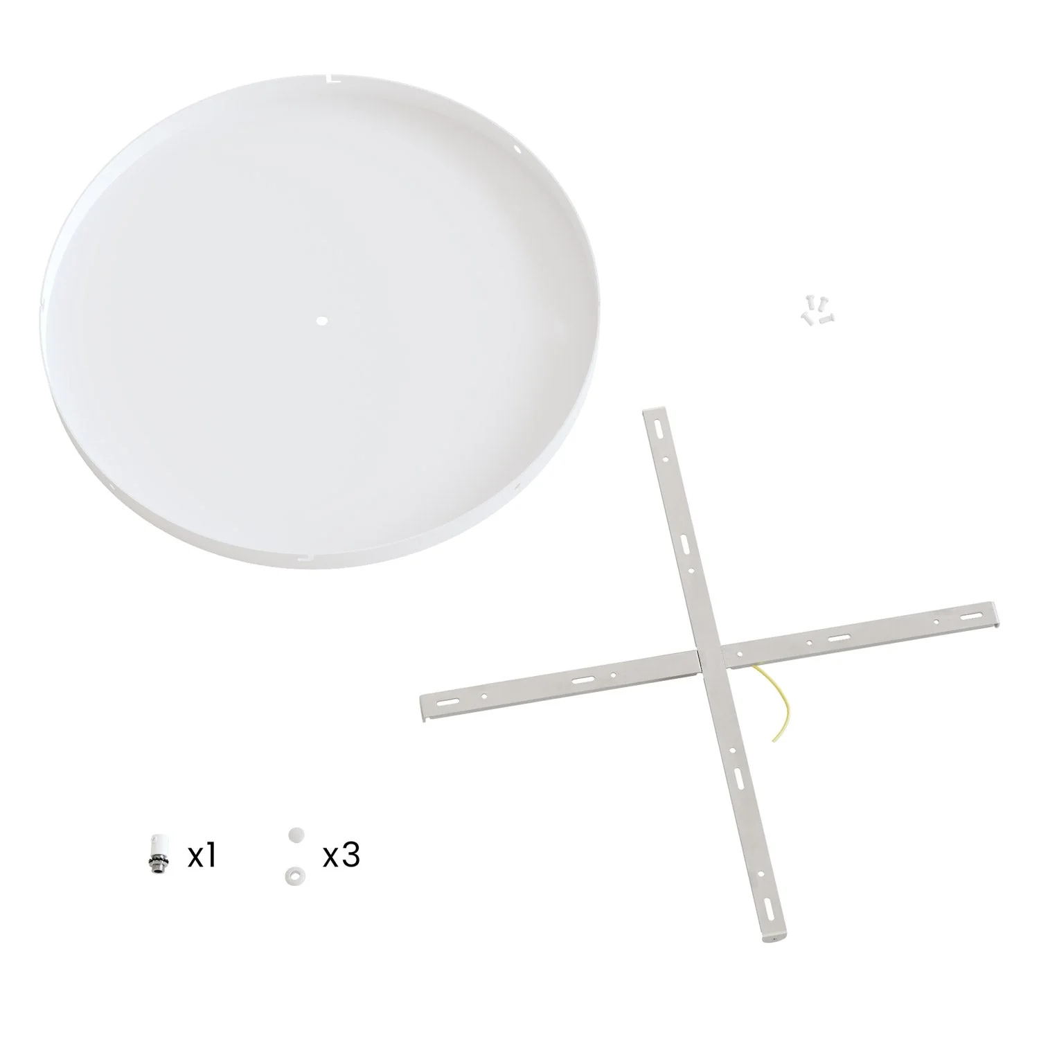 Pavillon rond en aluminium Ø 50 cm avec étrier et câble de mise à la terre, avec 1 trou frontal - Blanc Mat - Image 19