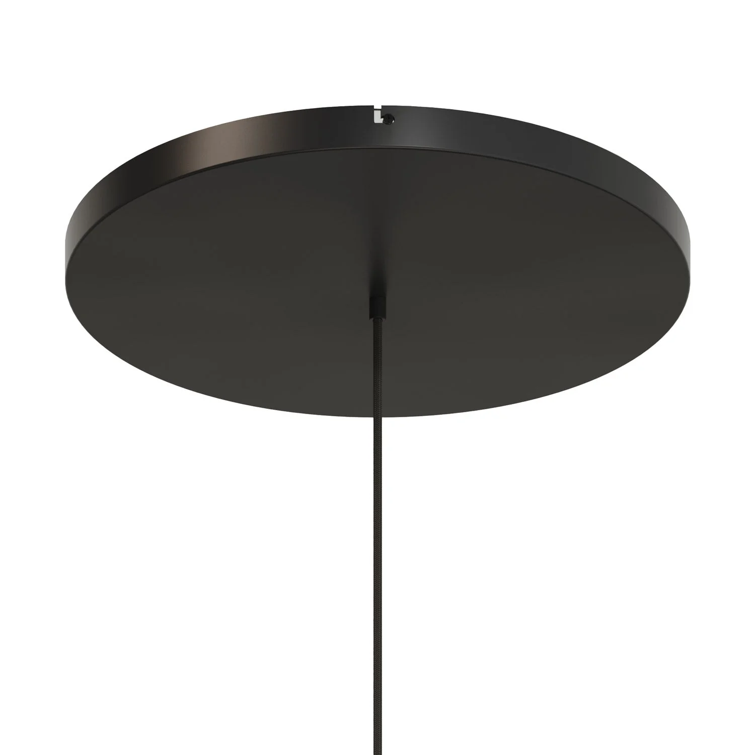 Pavillon rond en aluminium Ø 50 cm avec équerre et Câble de mise à la terre, avec 1 trou frontal - Noir