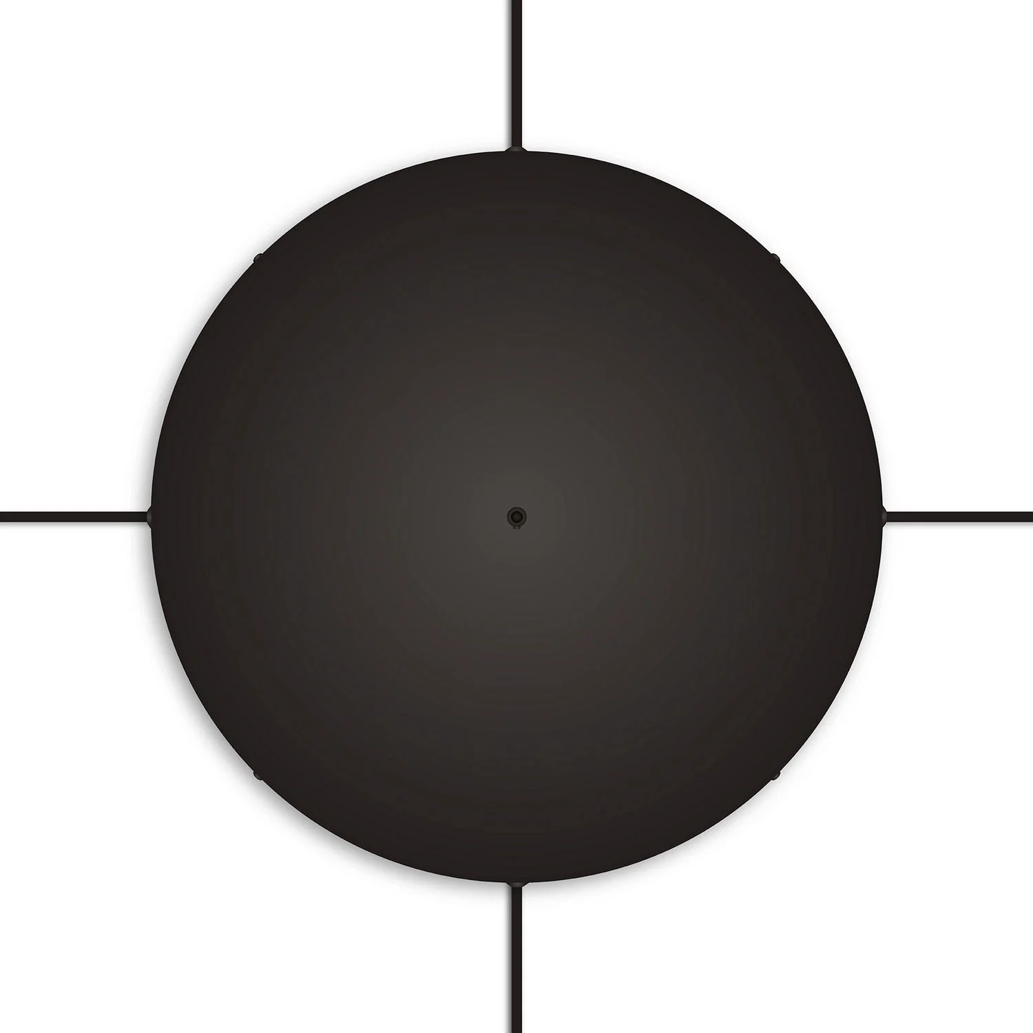 Pavillon rond en aluminium Ø 50 cm avec équerre et Câble de mise à la terre, avec 1 trou frontal - Noir - Image 22