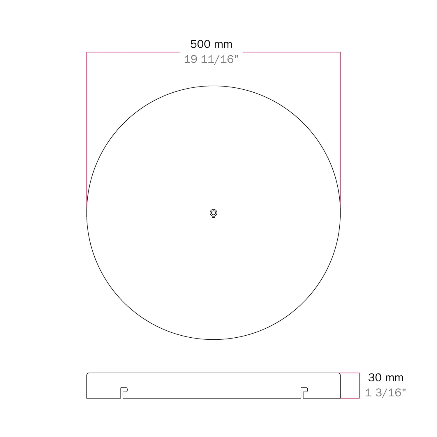 Pavillon rond en aluminium Ø 50 cm avec équerre et Câble de mise à la terre, avec 1 trou frontal - Noir - Image 5