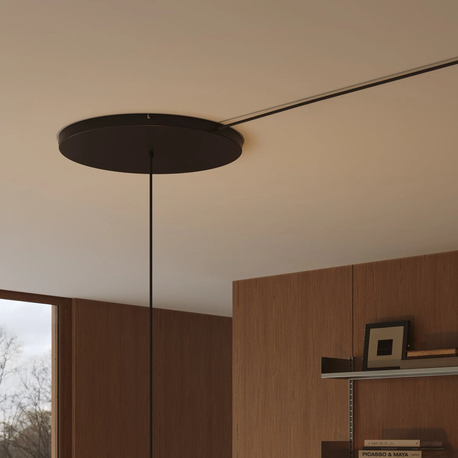 Pavillon rond en aluminium Ø 50 cm avec équerre et Câble de mise à la terre, avec 1 trou frontal - Noir - Image 8