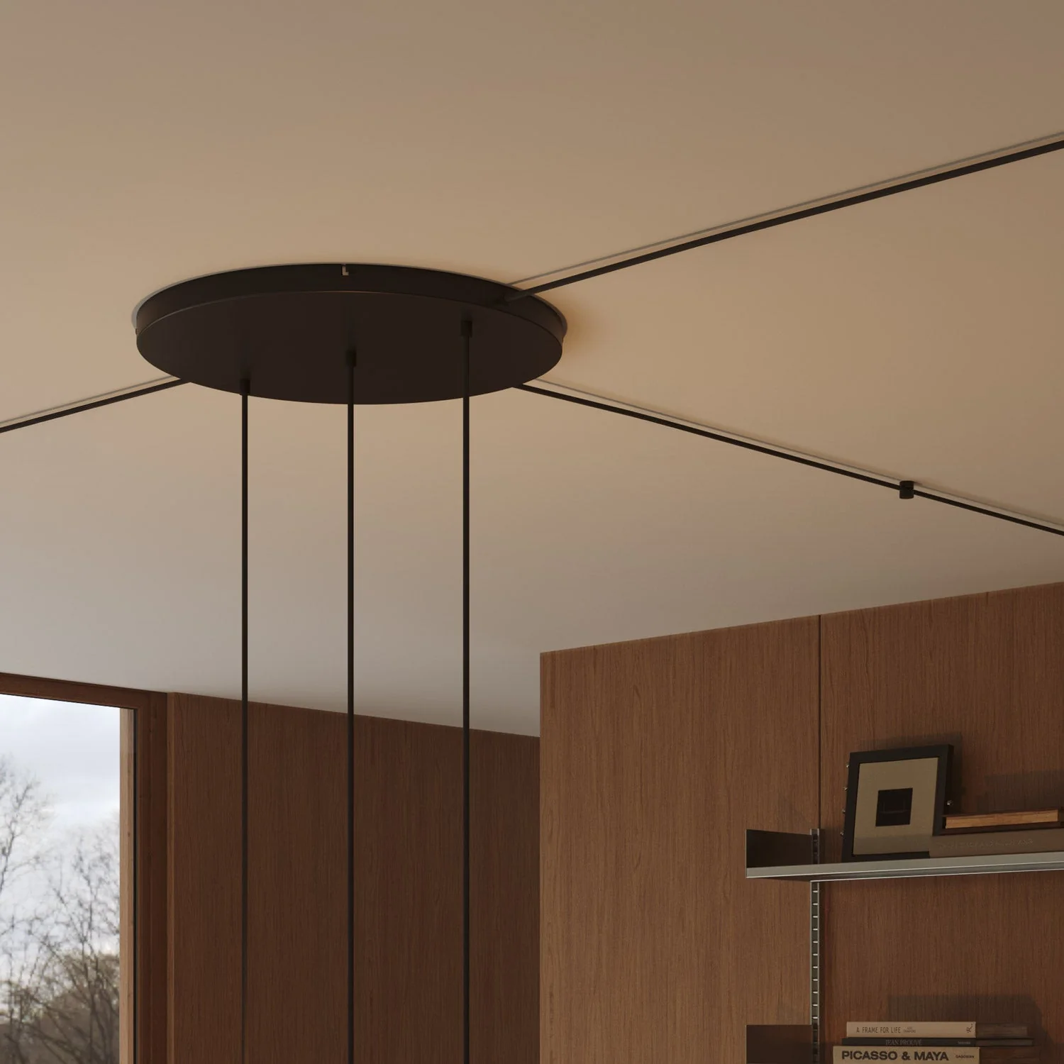 Pavillon rond en aluminium Ø 50 cm avec équerre et Câble de mise à la terre, avec 3 trous en ligne frontaux -  Noir - Image 18