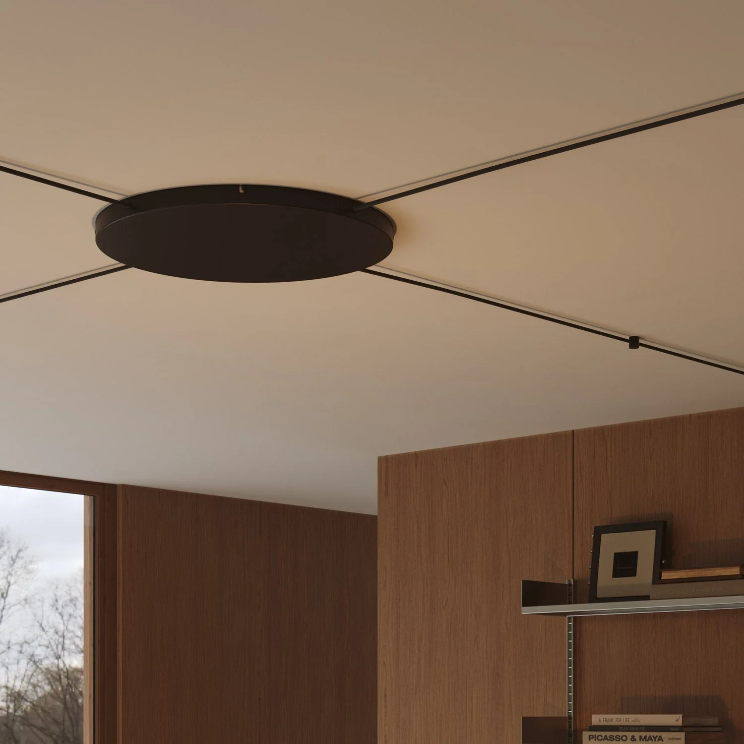 Pavillon rond en aluminium Ø 50 cm avec étrier et câble de mise à la terre, avec 4 trous latéraux - Noir - Image 3