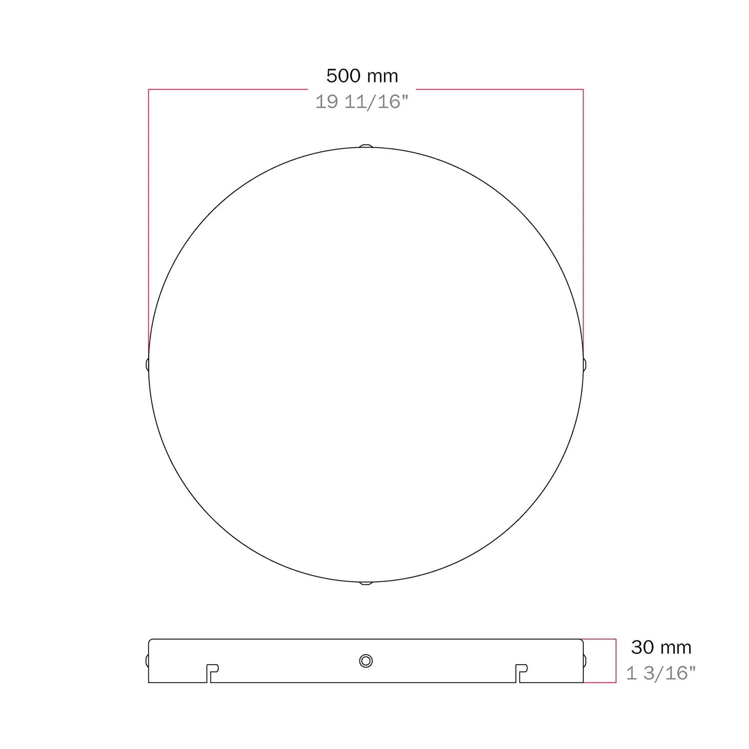 Pavillon rond en aluminium Ø 50 cm avec étrier et câble de mise à la terre, avec 4 trous latéraux - Noir - Image 5
