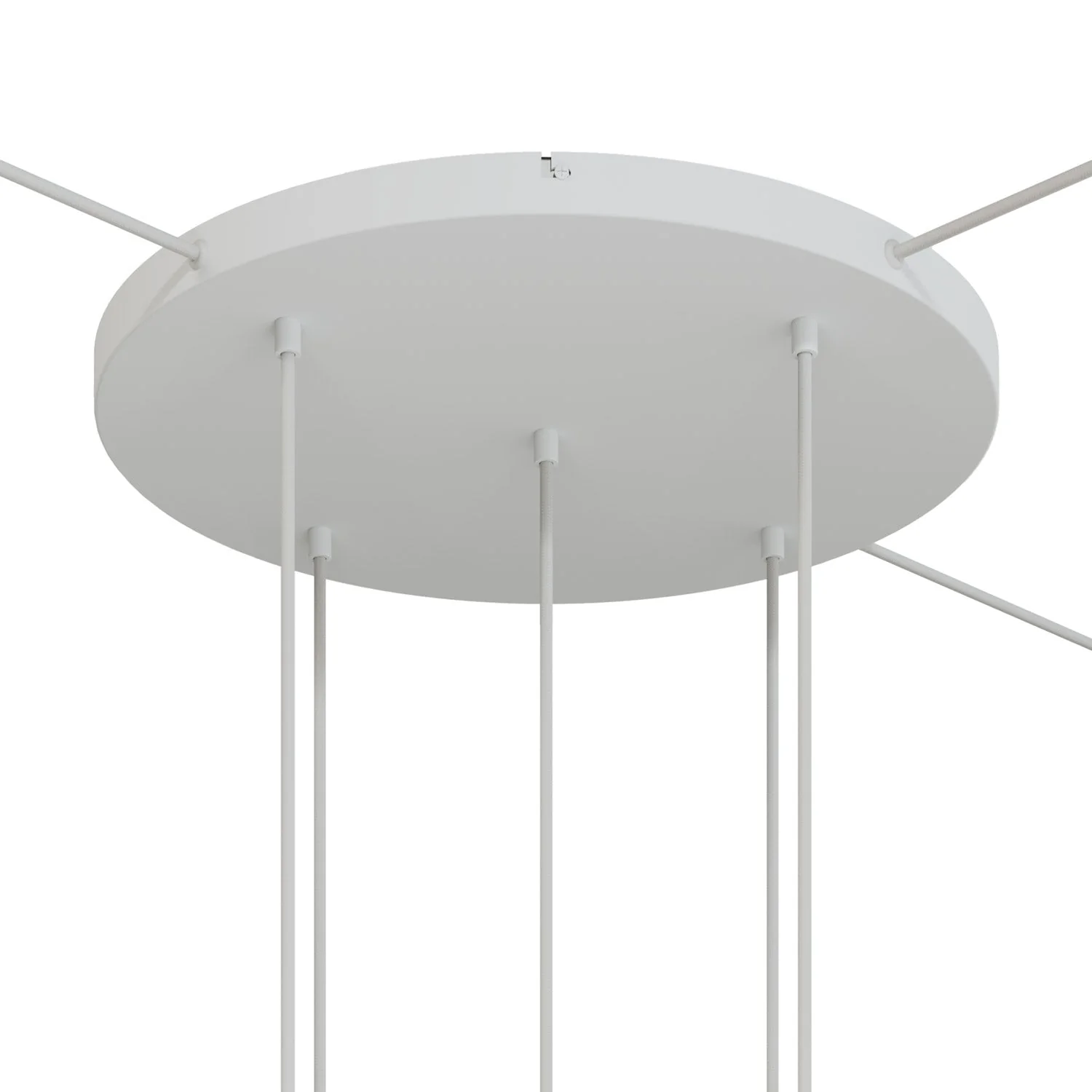 Pavillon rond en aluminium Ø 50 cm avec étrier et câble de mise à la terre, avec 5 trous frontaux - Blanc Mat - Image 16
