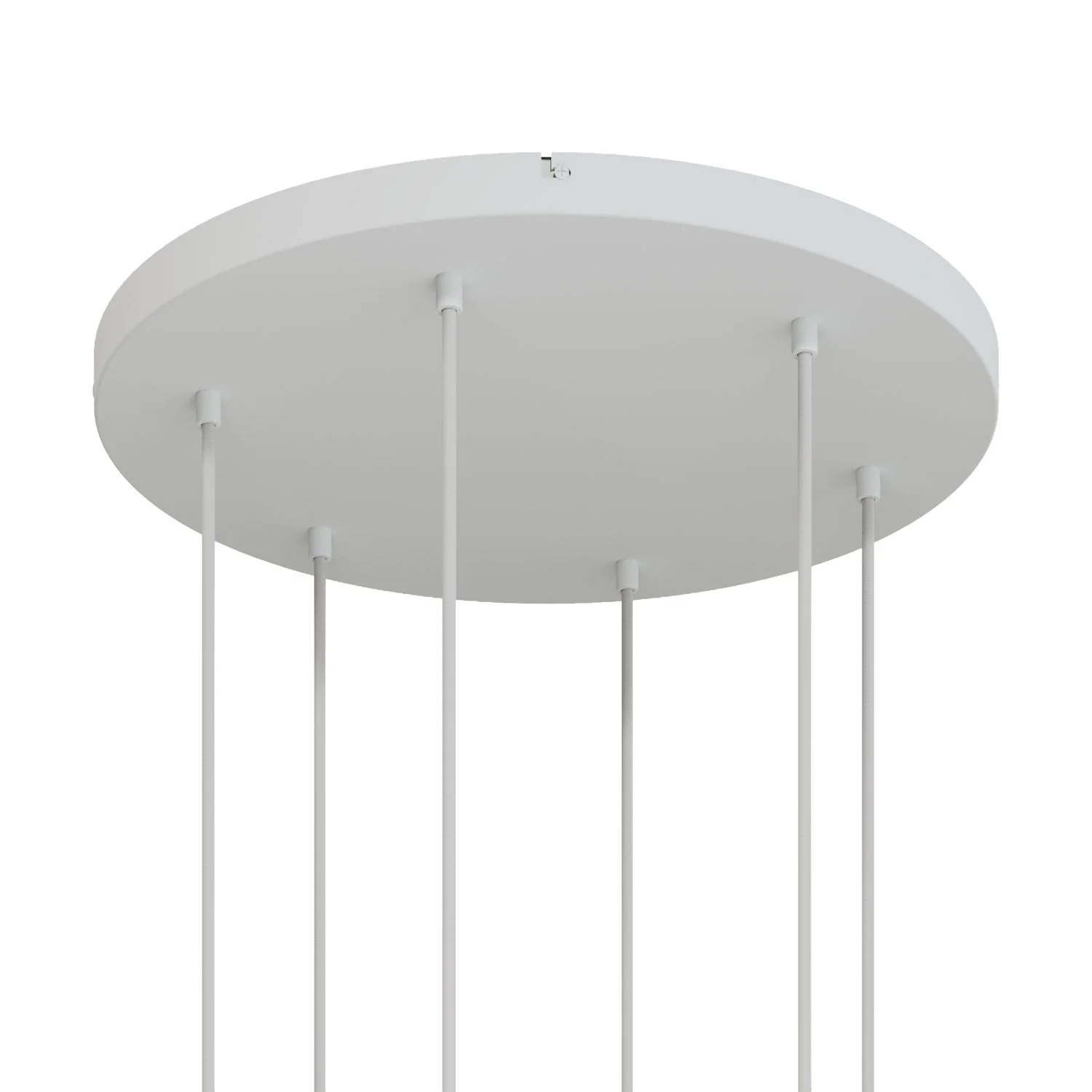 Pavillon rond en aluminium Ø 50 cm avec étrier et câble de mise à la terre, avec 6 trous frontaux - Blanc Mat
