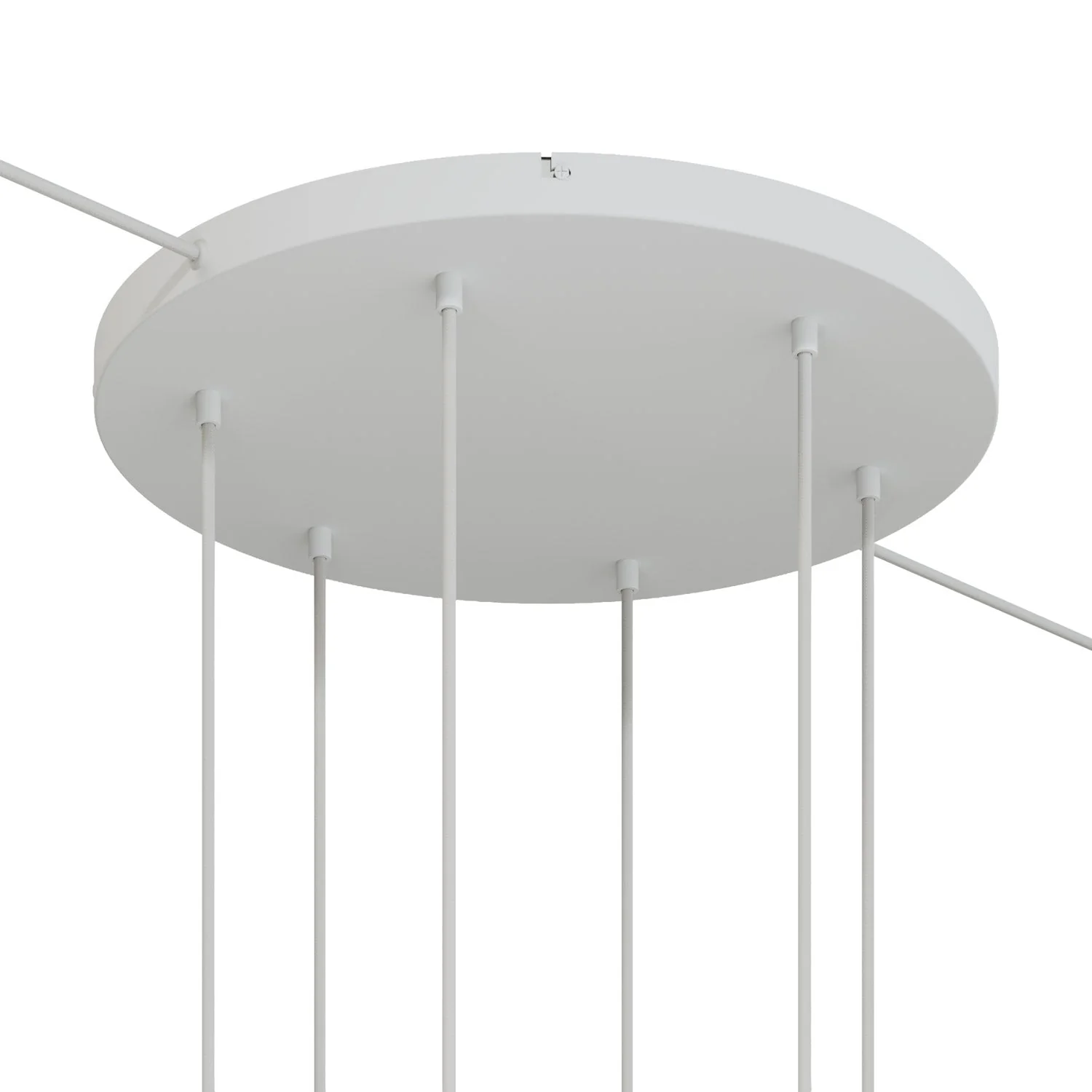 Pavillon rond en aluminium Ø 50 cm avec étrier et câble de mise à la terre, avec 6 trous frontaux - Blanc Mat - Image 11