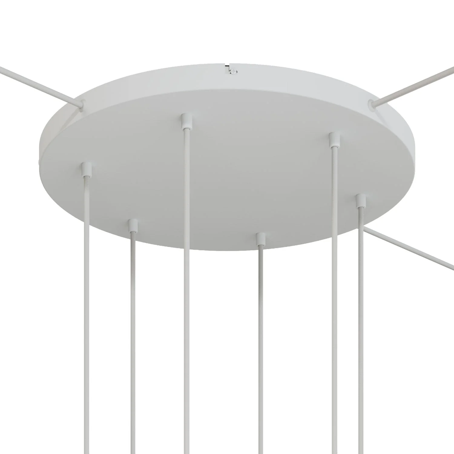 Pavillon rond en aluminium Ø 50 cm avec étrier et câble de mise à la terre, avec 6 trous frontaux - Blanc Mat - Image 16