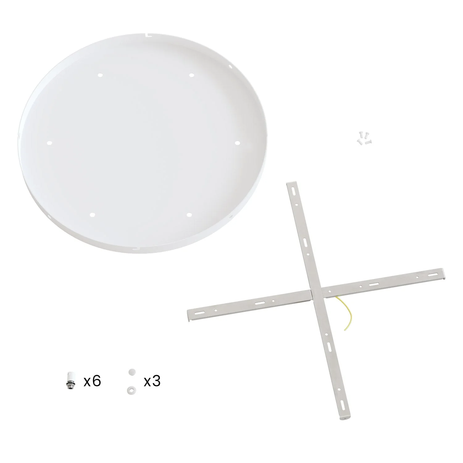 Pavillon rond en aluminium Ø 50 cm avec étrier et câble de mise à la terre, avec 6 trous frontaux - Blanc Mat - Image 19