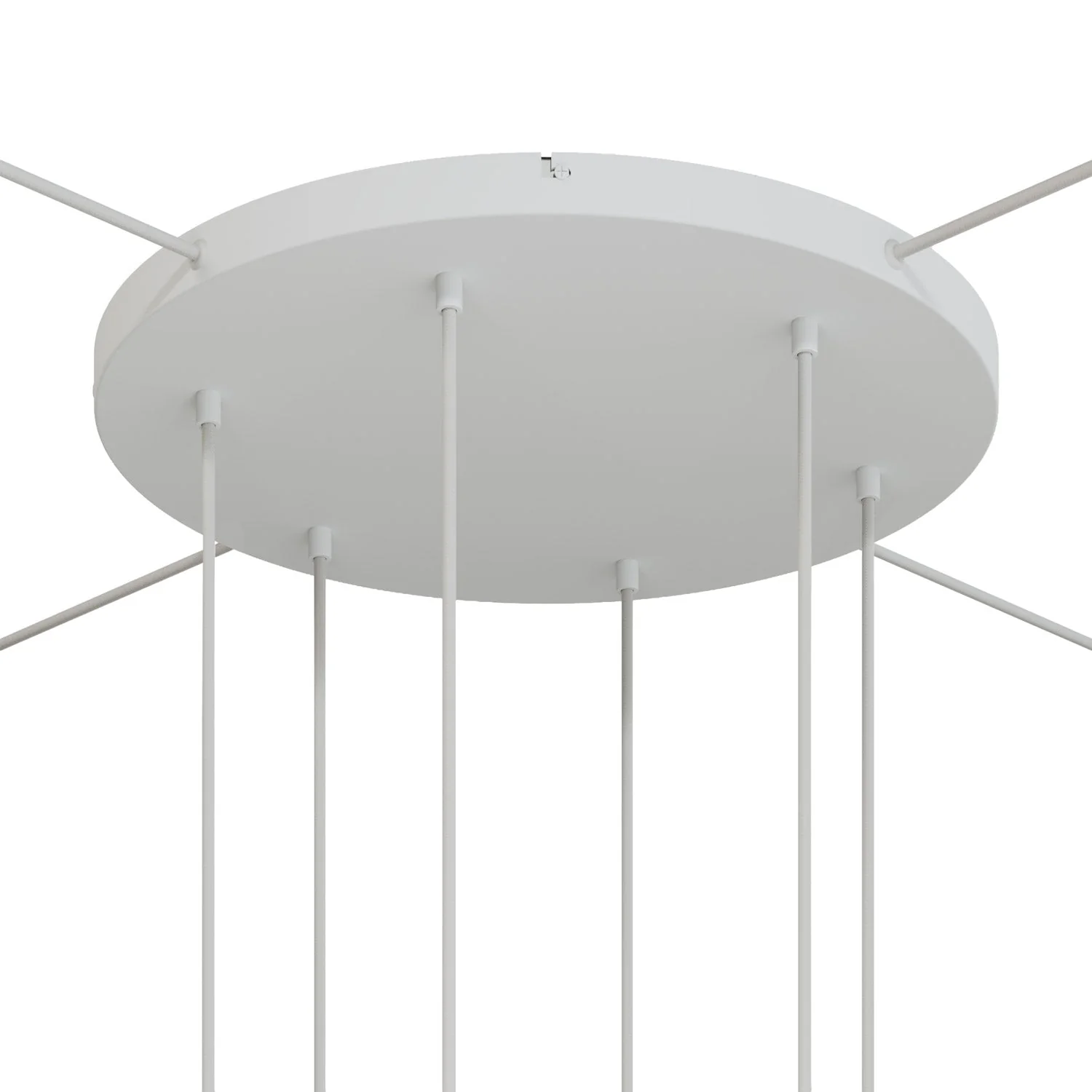 Pavillon rond en aluminium Ø 50 cm avec étrier et câble de mise à la terre, avec 6 trous frontaux - Blanc Mat - Image 21