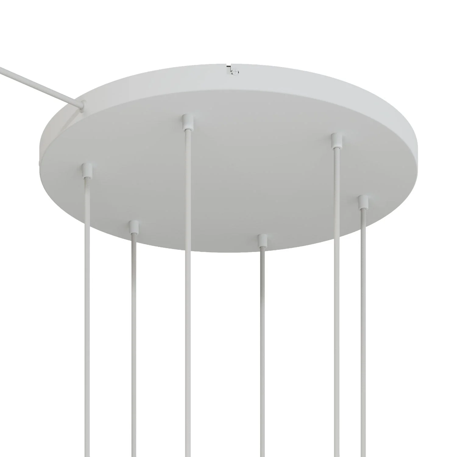 Pavillon rond en aluminium Ø 50 cm avec étrier et câble de mise à la terre, avec 6 trous frontaux - Blanc Mat - Image 6