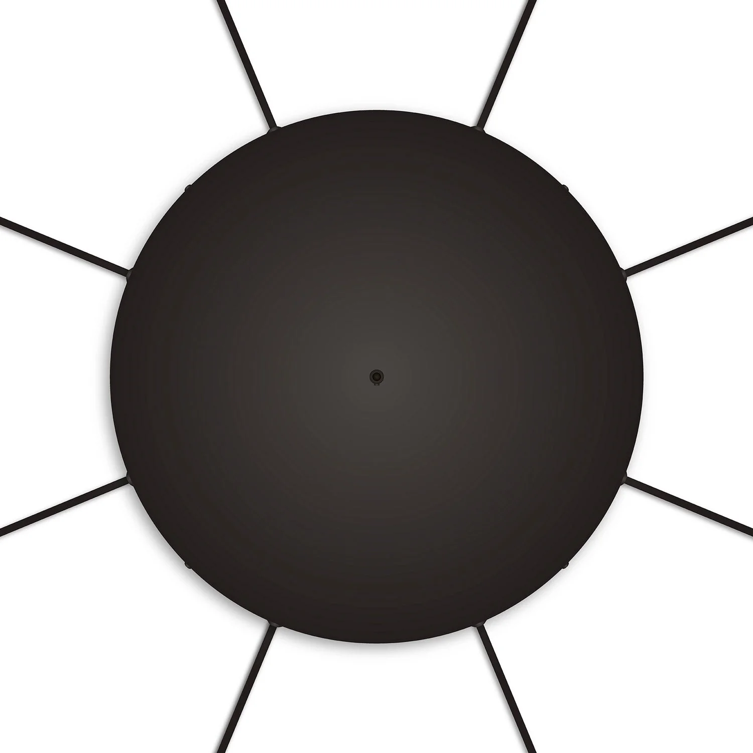Pavillon rond en aluminium Ø 50 cm avec équerre et Câble de mise à la terre, avec 8 trous latéraux - Noir - Image 2