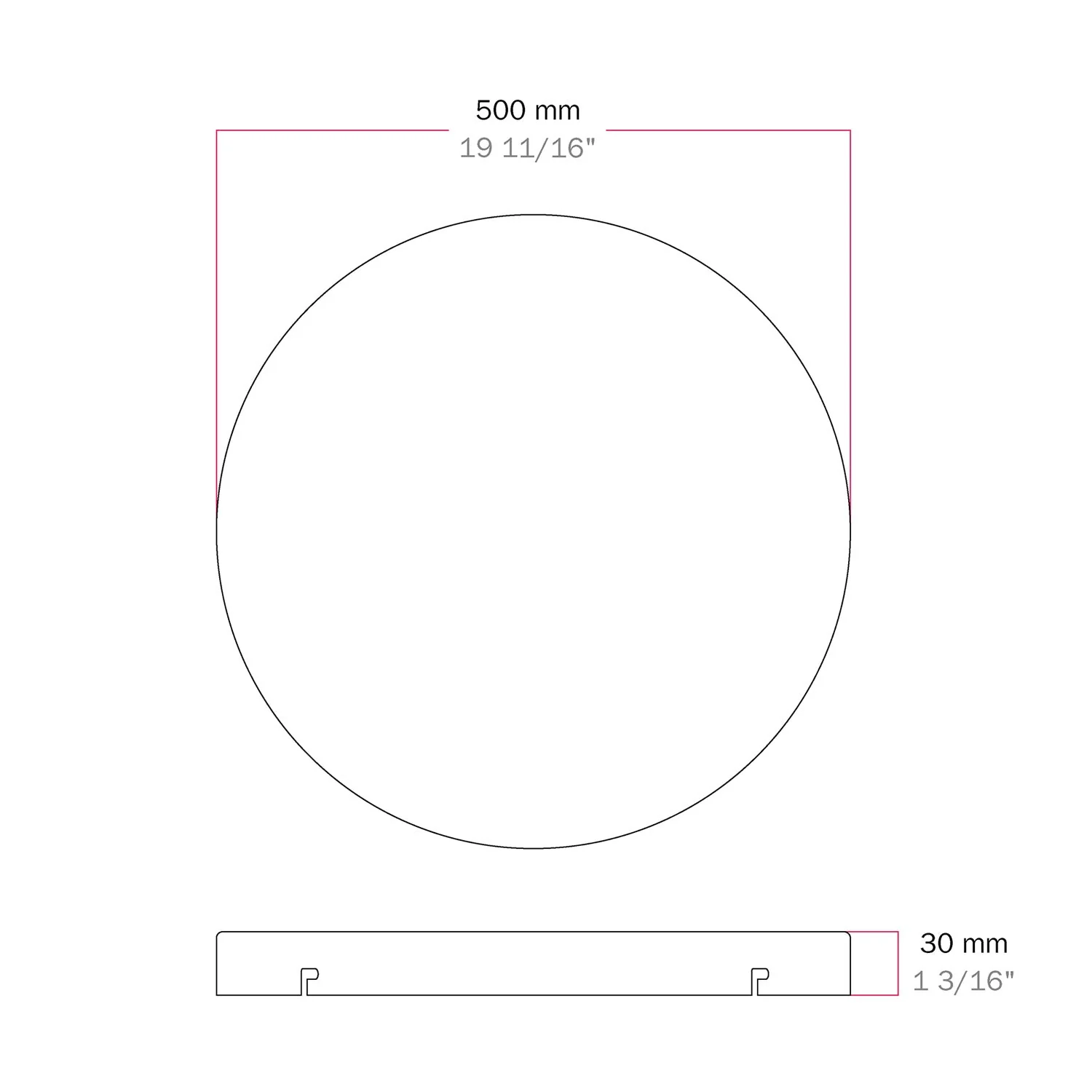 Pavillon rond en aluminium Ø 50 cm avec étrier et câble de mise à la terre, sans trous - Noir - Image 5