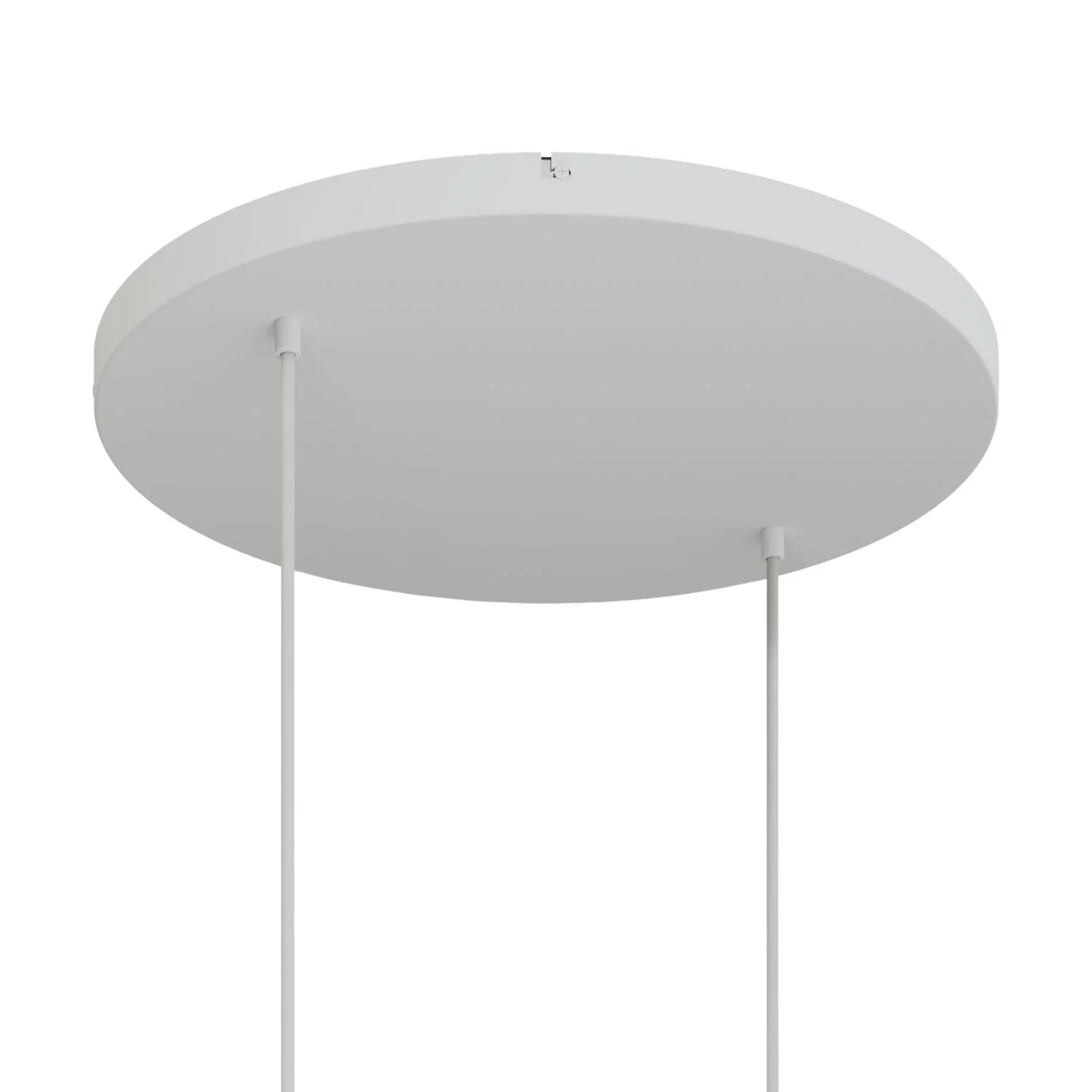 Pavillon rond en aluminium Ø 50 cm avec étrier et câble de mise à la terre, avec 2 trous frontaux - Blanc Mat
