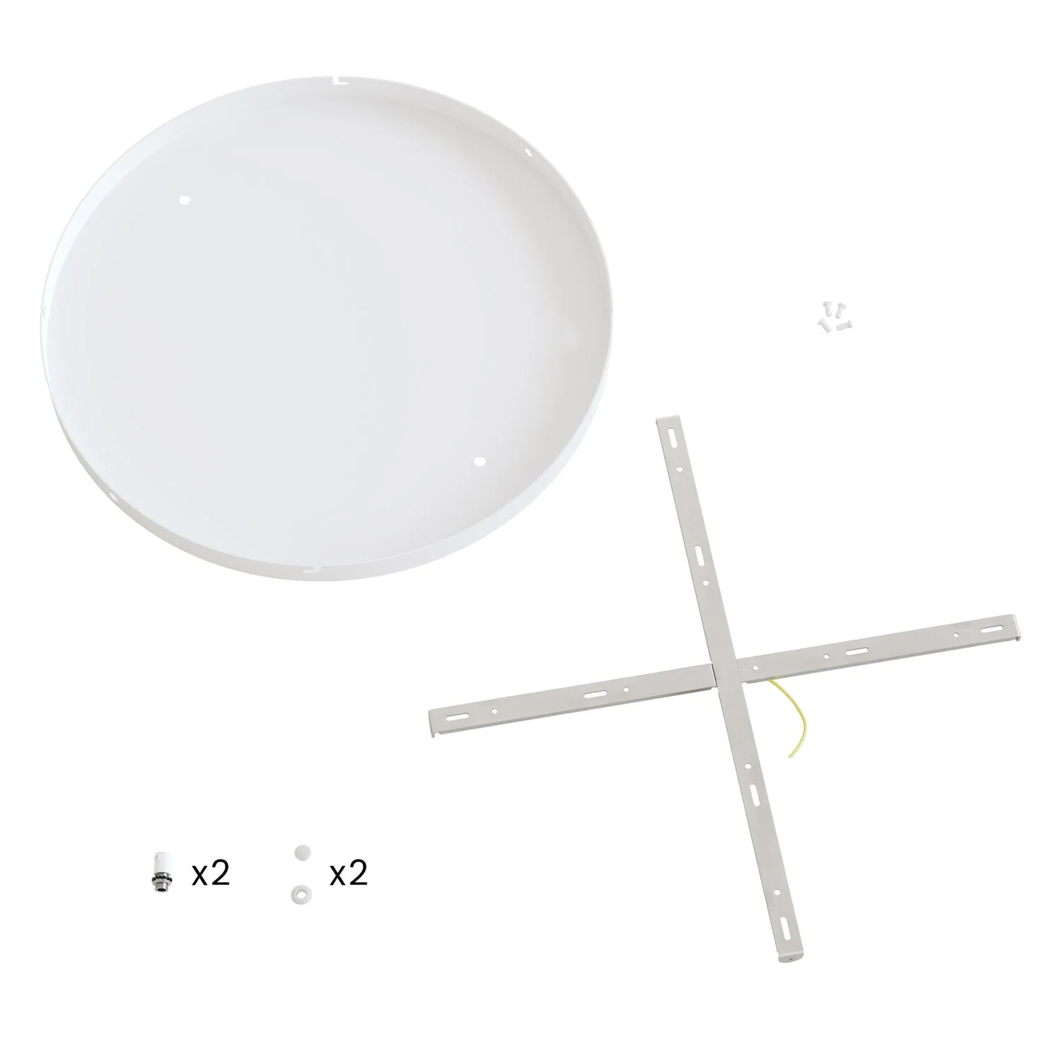 Pavillon rond en aluminium Ø 50 cm avec étrier et câble de mise à la terre, avec 2 trous frontaux - Blanc Mat - Image 14