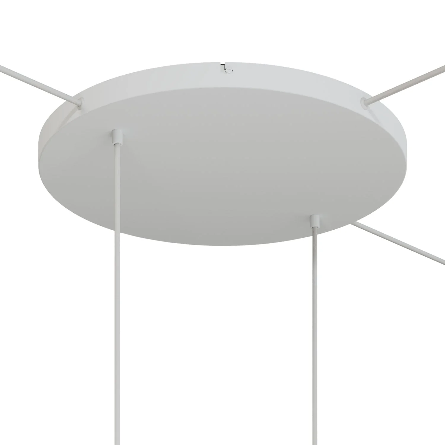 Pavillon rond en aluminium Ø 50 cm avec étrier et câble de mise à la terre, avec 2 trous frontaux - Blanc Mat - Image 16