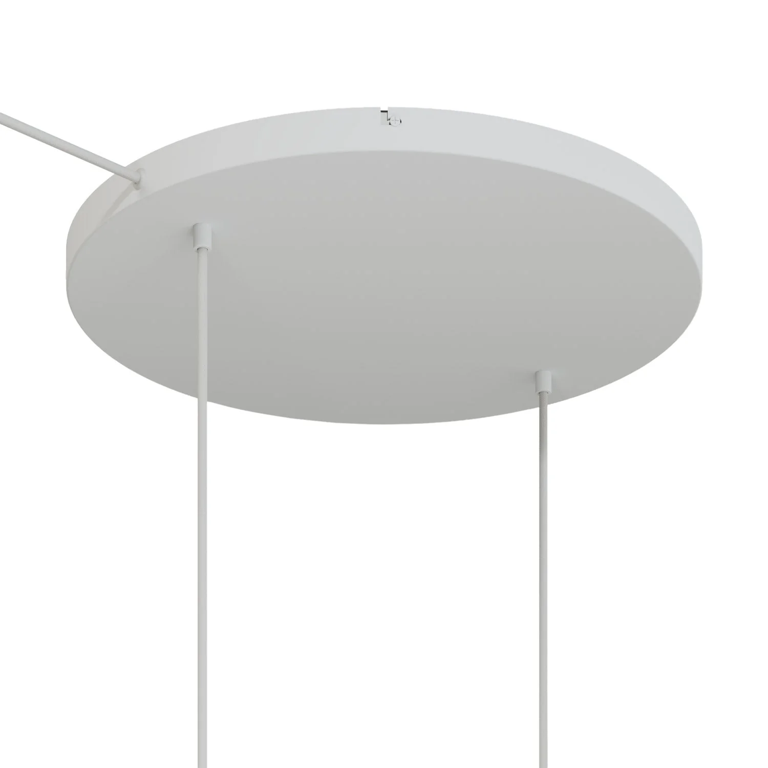 Pavillon rond en aluminium Ø 50 cm avec étrier et câble de mise à la terre, avec 2 trous frontaux - Blanc Mat - Image 6