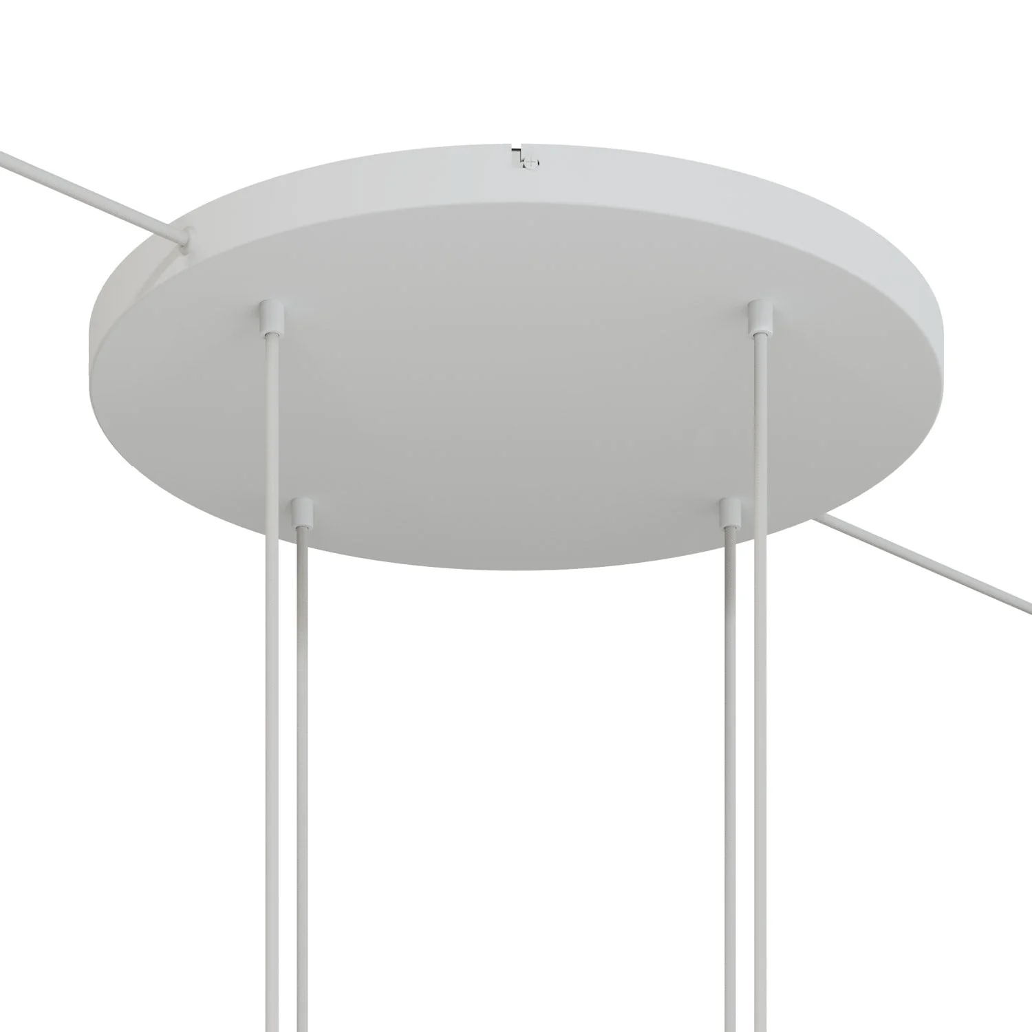 Pavillon rond en aluminium Ø 50 cm avec étrier et câble de mise à la terre, avec 4 trous frontaux - Blanc Mat - Image 11