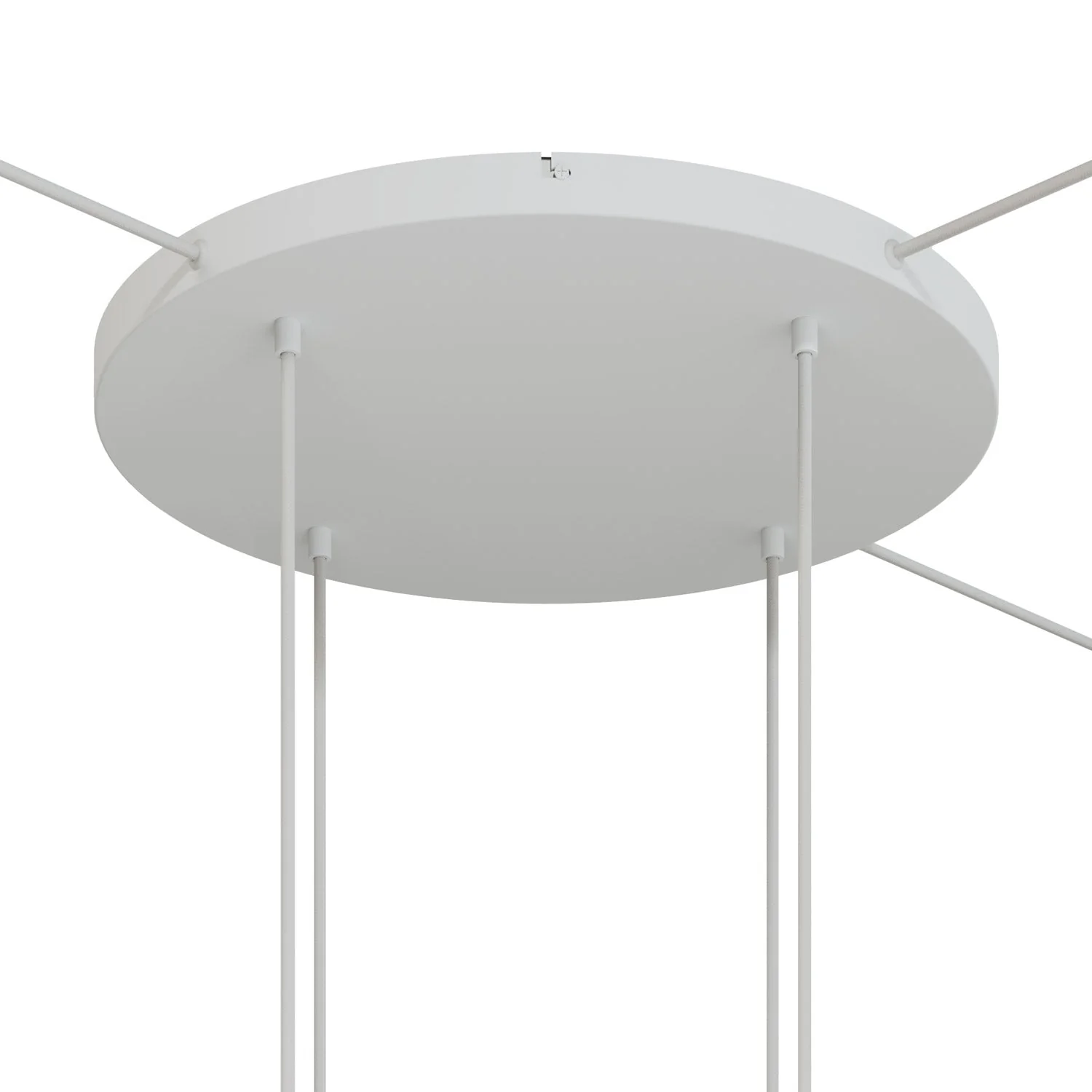 Pavillon rond en aluminium Ø 50 cm avec étrier et câble de mise à la terre, avec 4 trous frontaux - Blanc Mat - Image 16