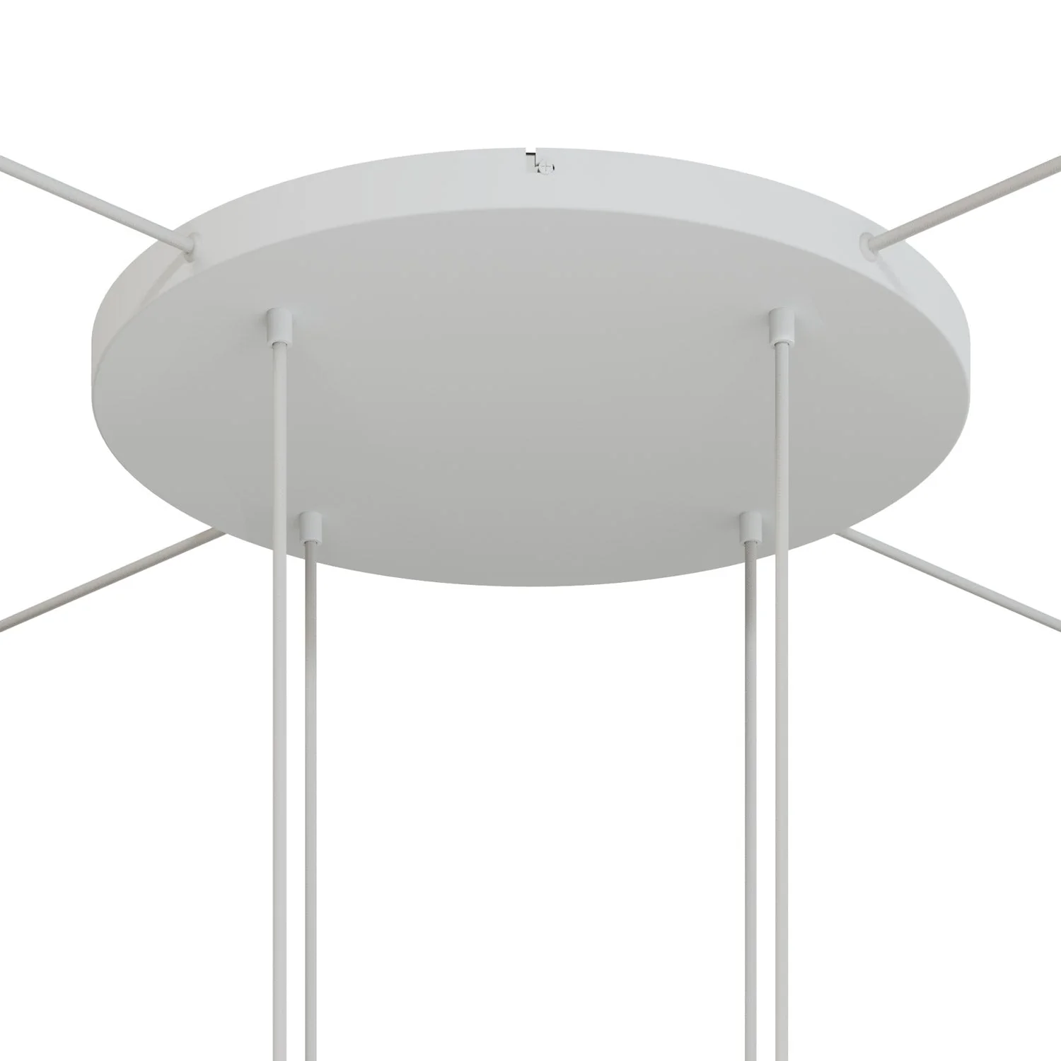 Pavillon rond en aluminium Ø 50 cm avec étrier et câble de mise à la terre, avec 4 trous frontaux - Blanc Mat - Image 21